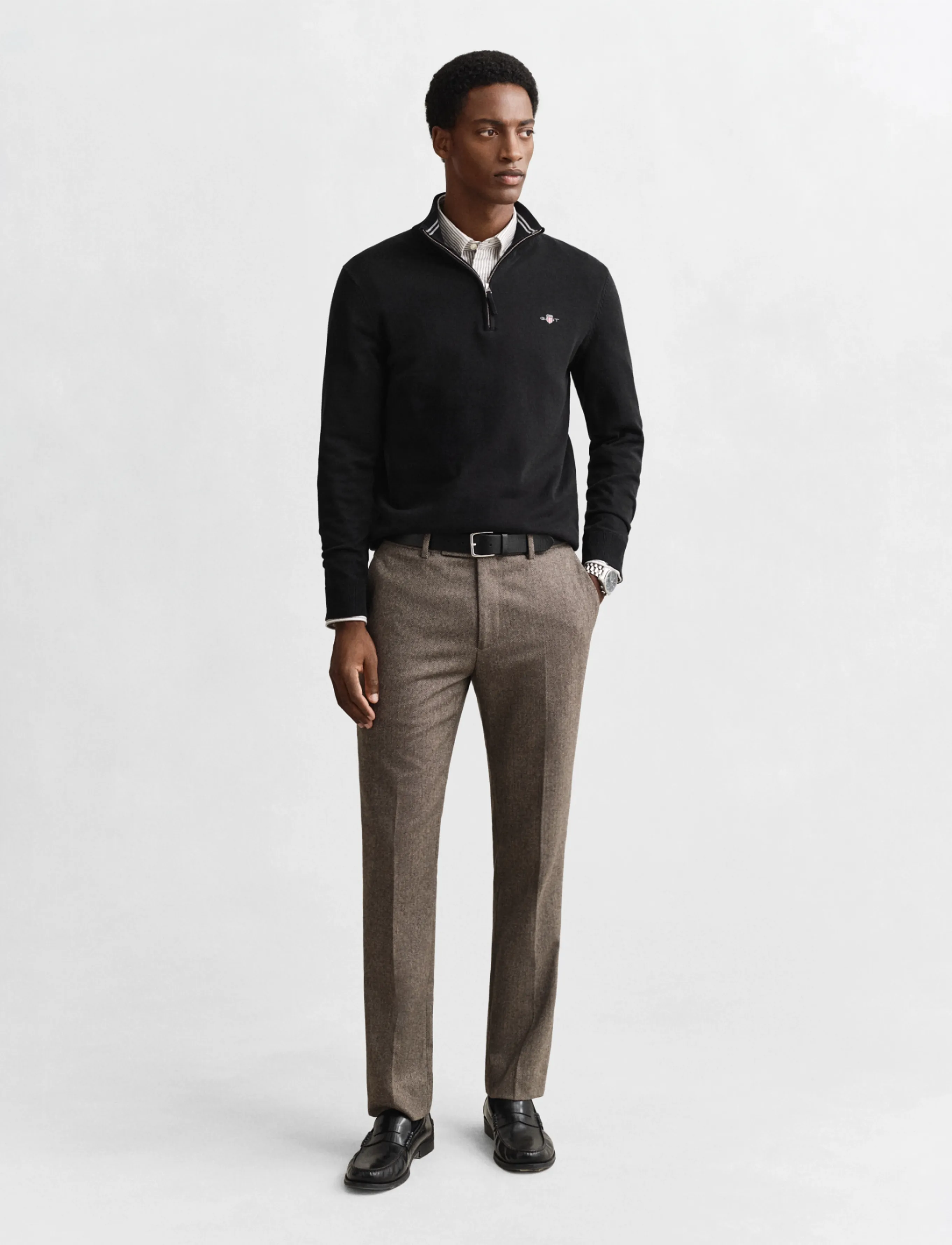 Gant - CLASSIC COTTON HALF ZIP - premium-styles - black - 5