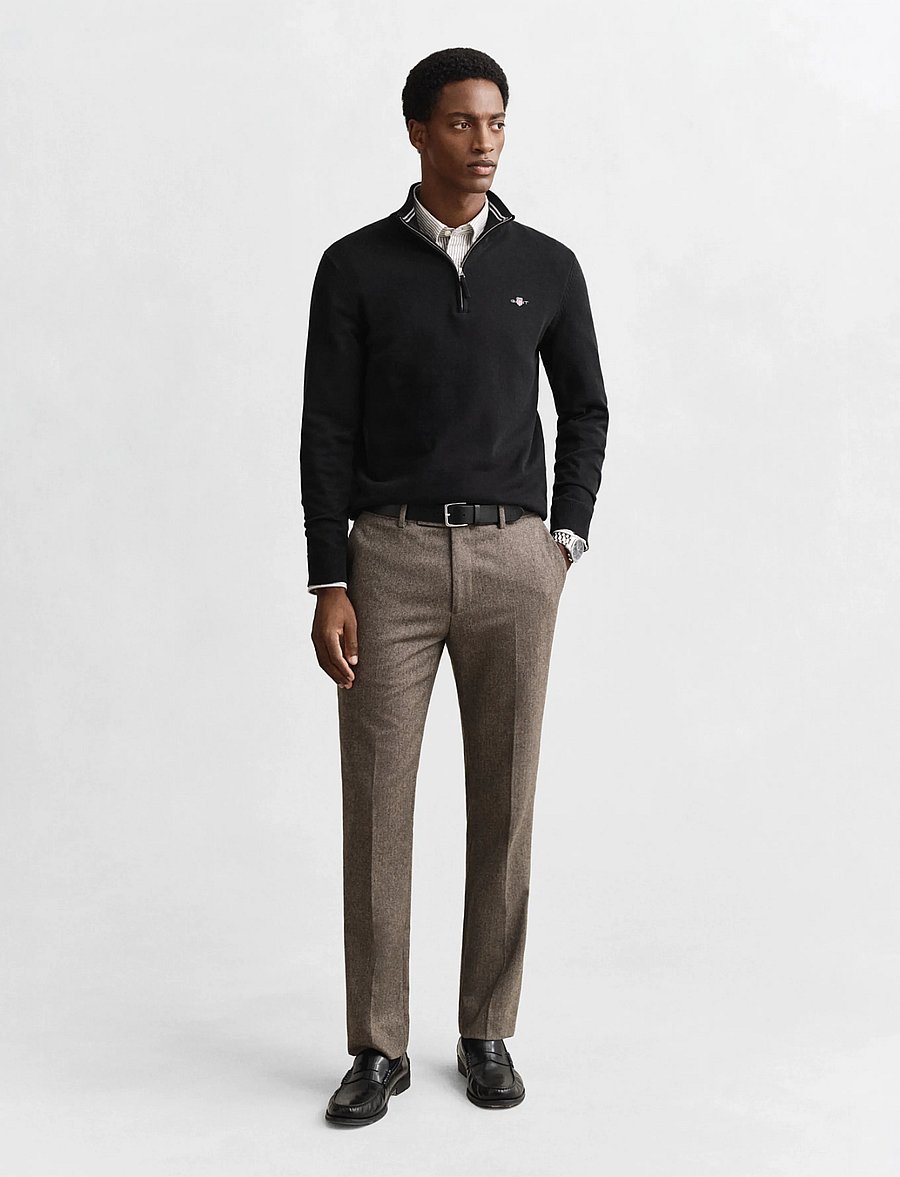 Gant - CLASSIC COTTON HALF ZIP - pullover mit halbem reißverschluss - black - 5