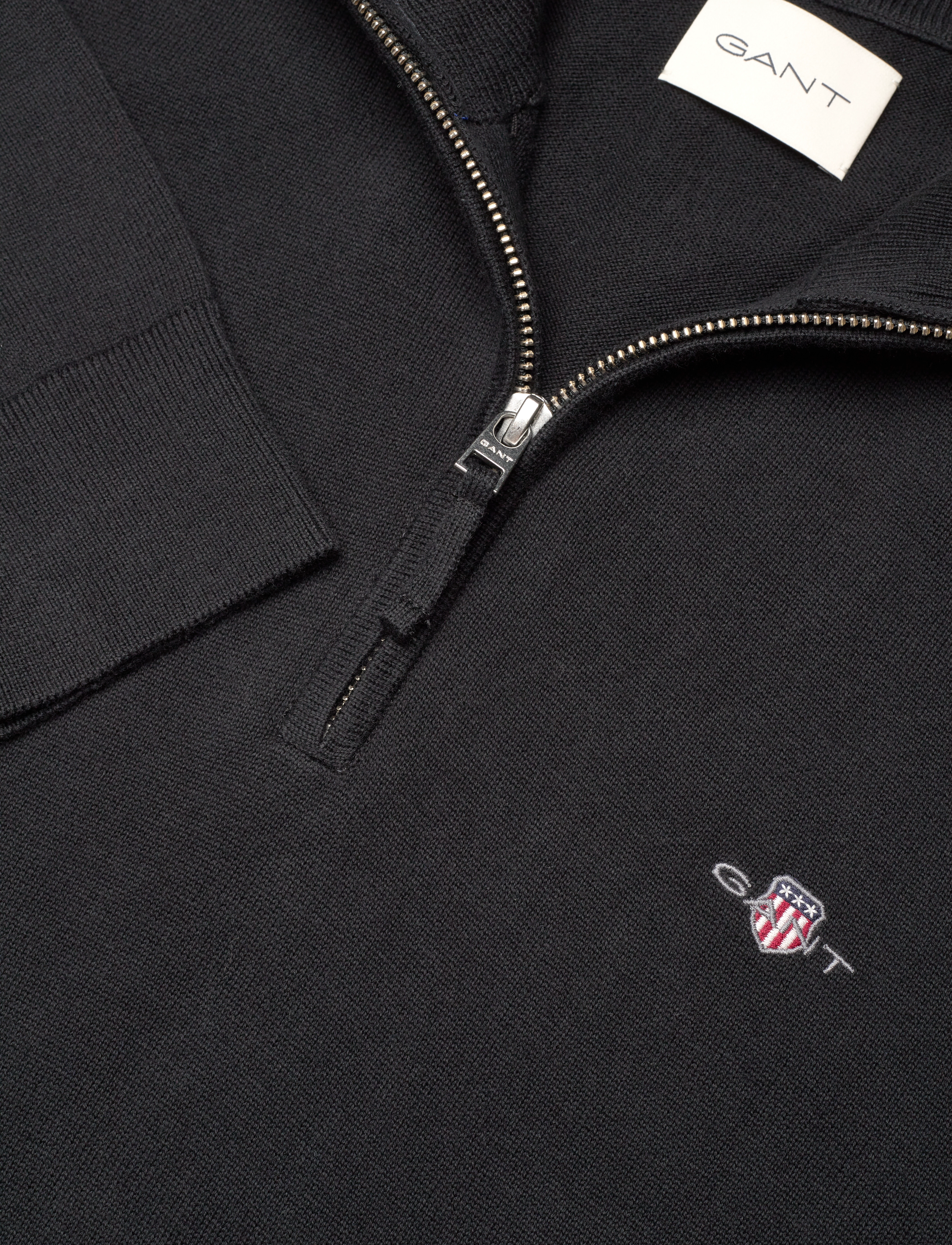 Gant - CLASSIC COTTON HALF ZIP - pullover mit halbem reißverschluss - black - 2