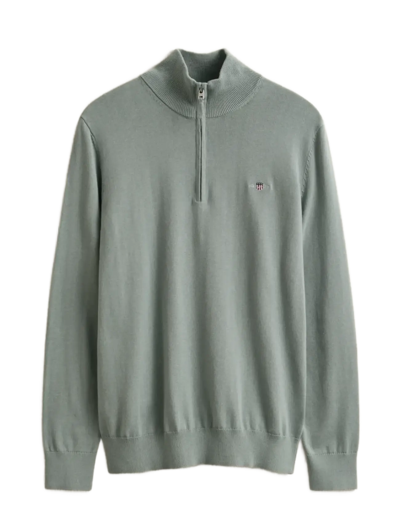 Gant CLASSIC COTTON HALF ZIP - Strik - CERAMIC GREY / green