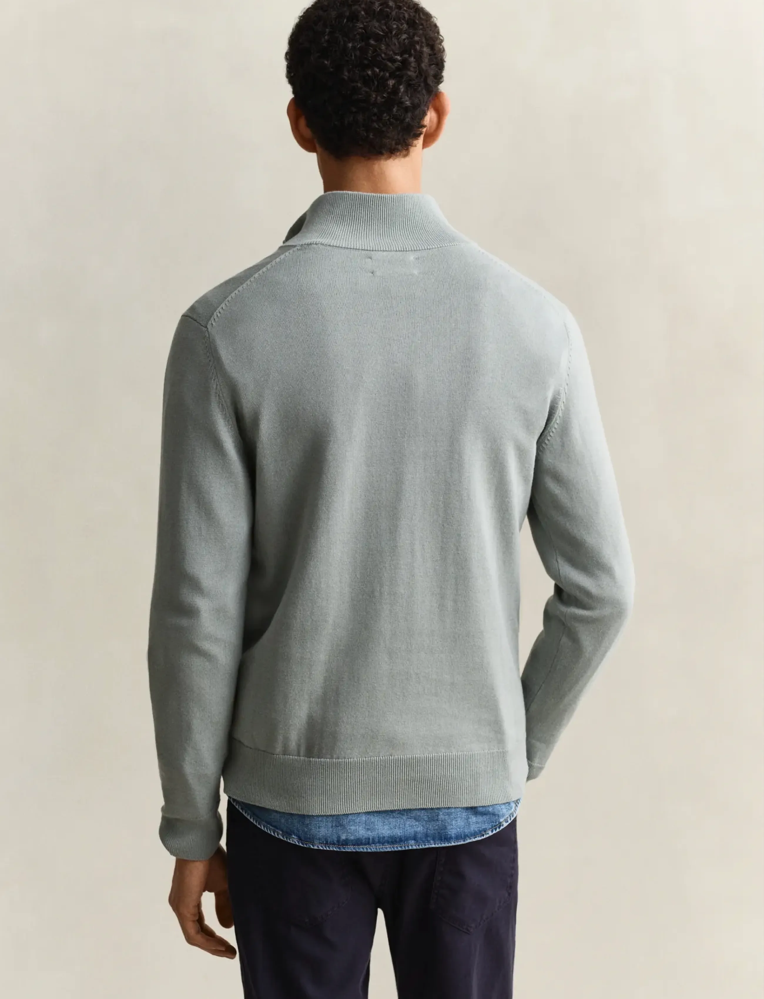 Gant - CLASSIC COTTON HALF ZIP - truien met halve rits - ceramic grey - 2