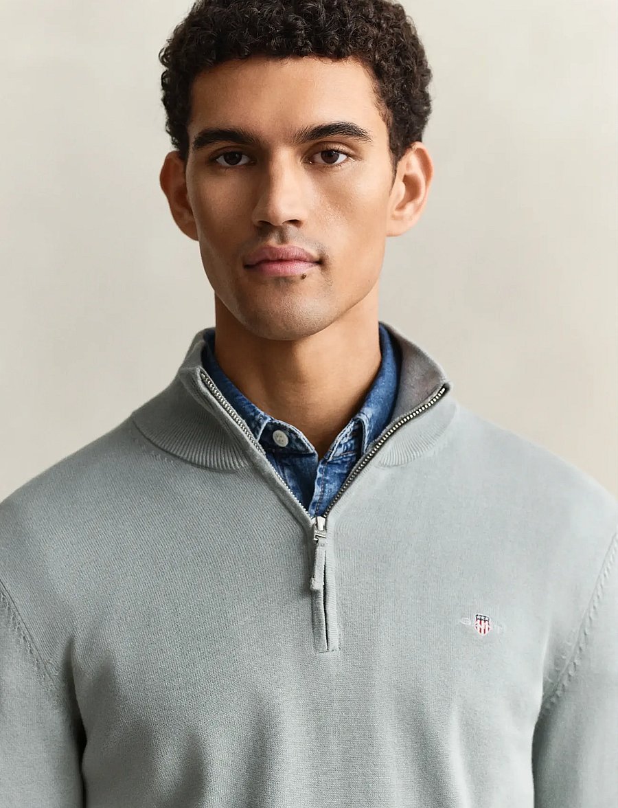 Gant - CLASSIC COTTON HALF ZIP - half zip jumpers - ceramic grey - 3