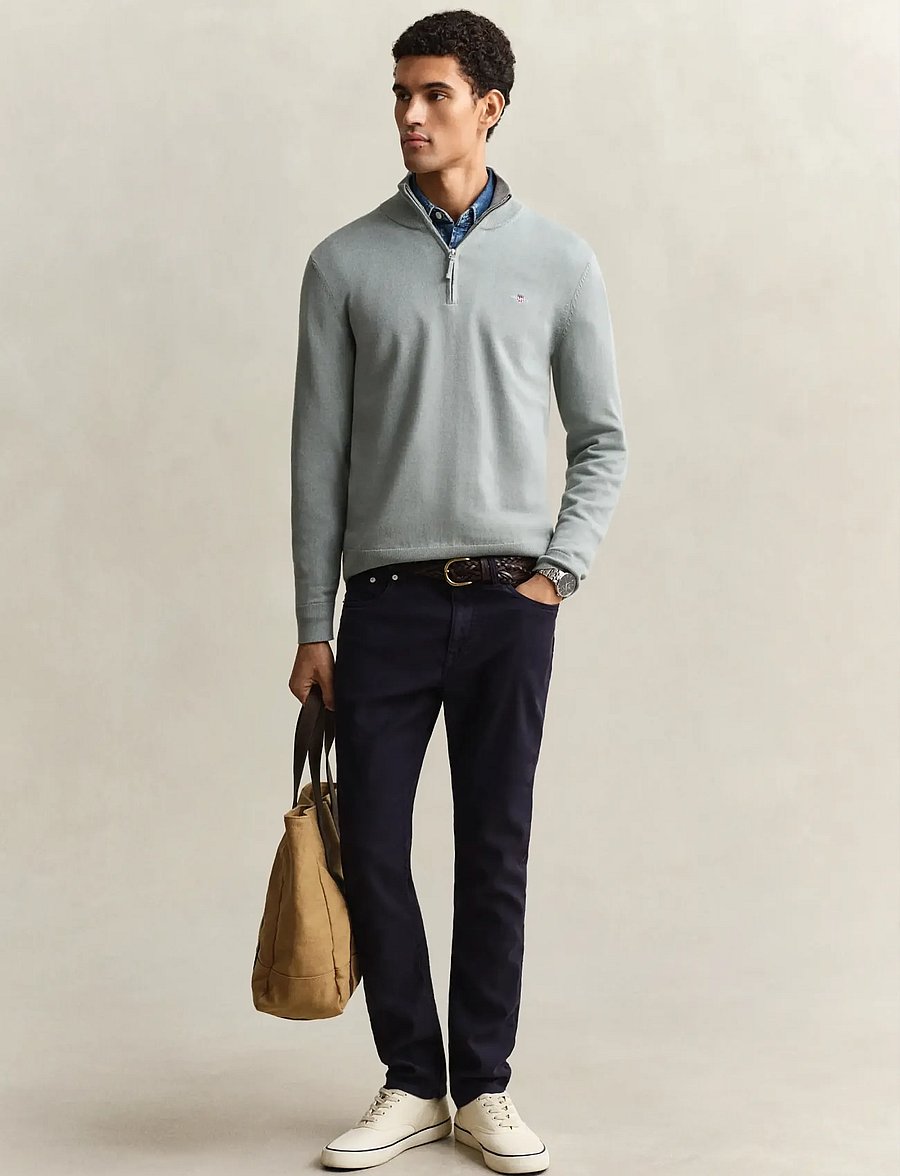 Gant - CLASSIC COTTON HALF ZIP - half zip jumpers - ceramic grey - 4