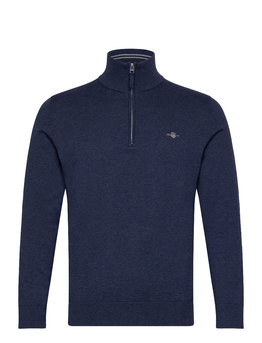 Gant - CLASSIC COTTON HALF ZIP - halfzip strik - dark jeansblue melange - 1