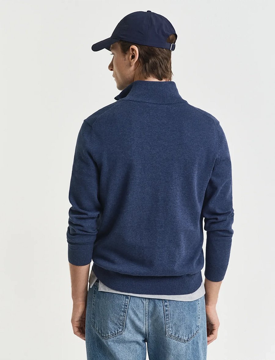 Gant - CLASSIC COTTON HALF ZIP - halfzip strik - dark jeansblue melange - 3