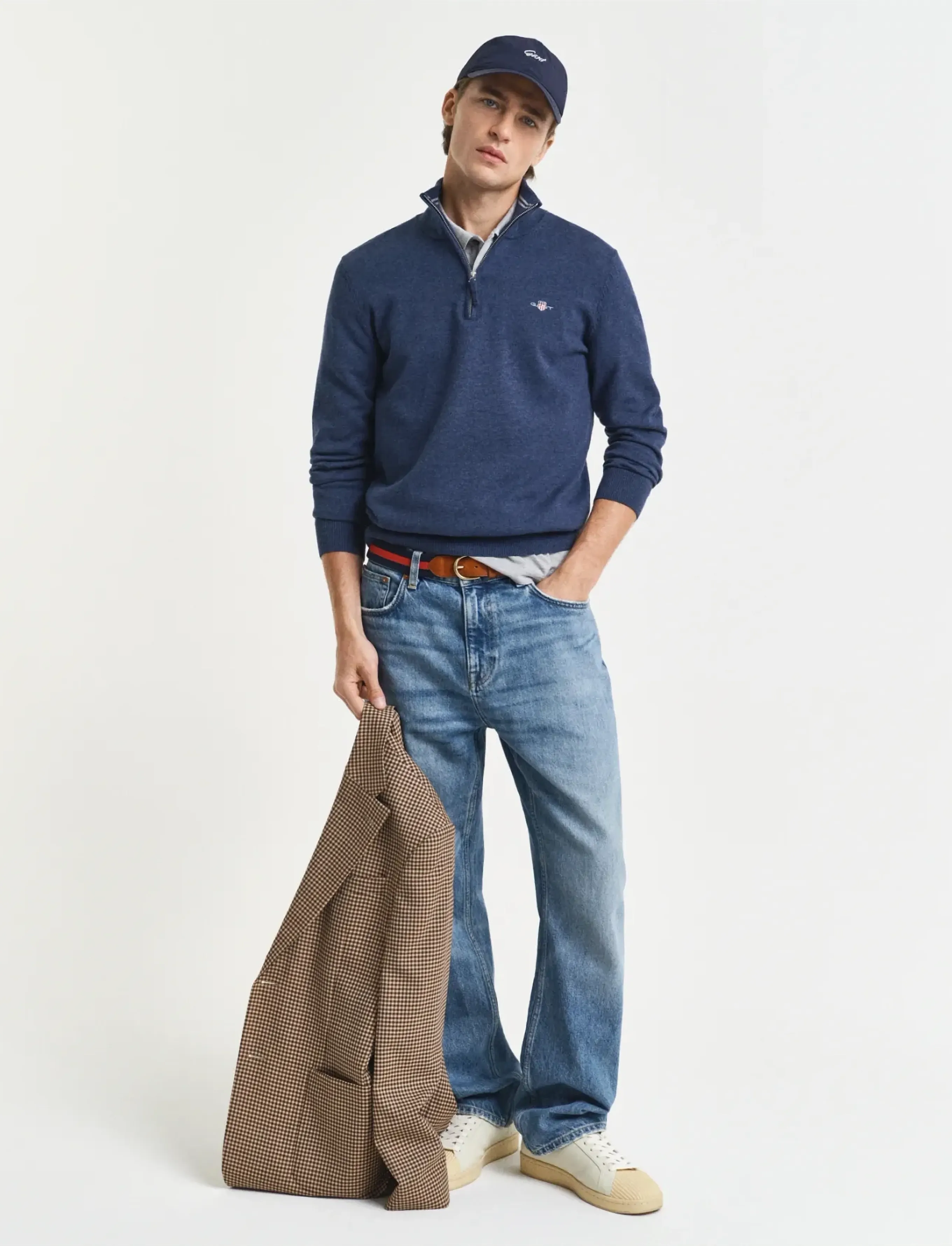 Gant - CLASSIC COTTON HALF ZIP - tõmblukk-kaelusega džemprid - dark jeansblue melange - 5