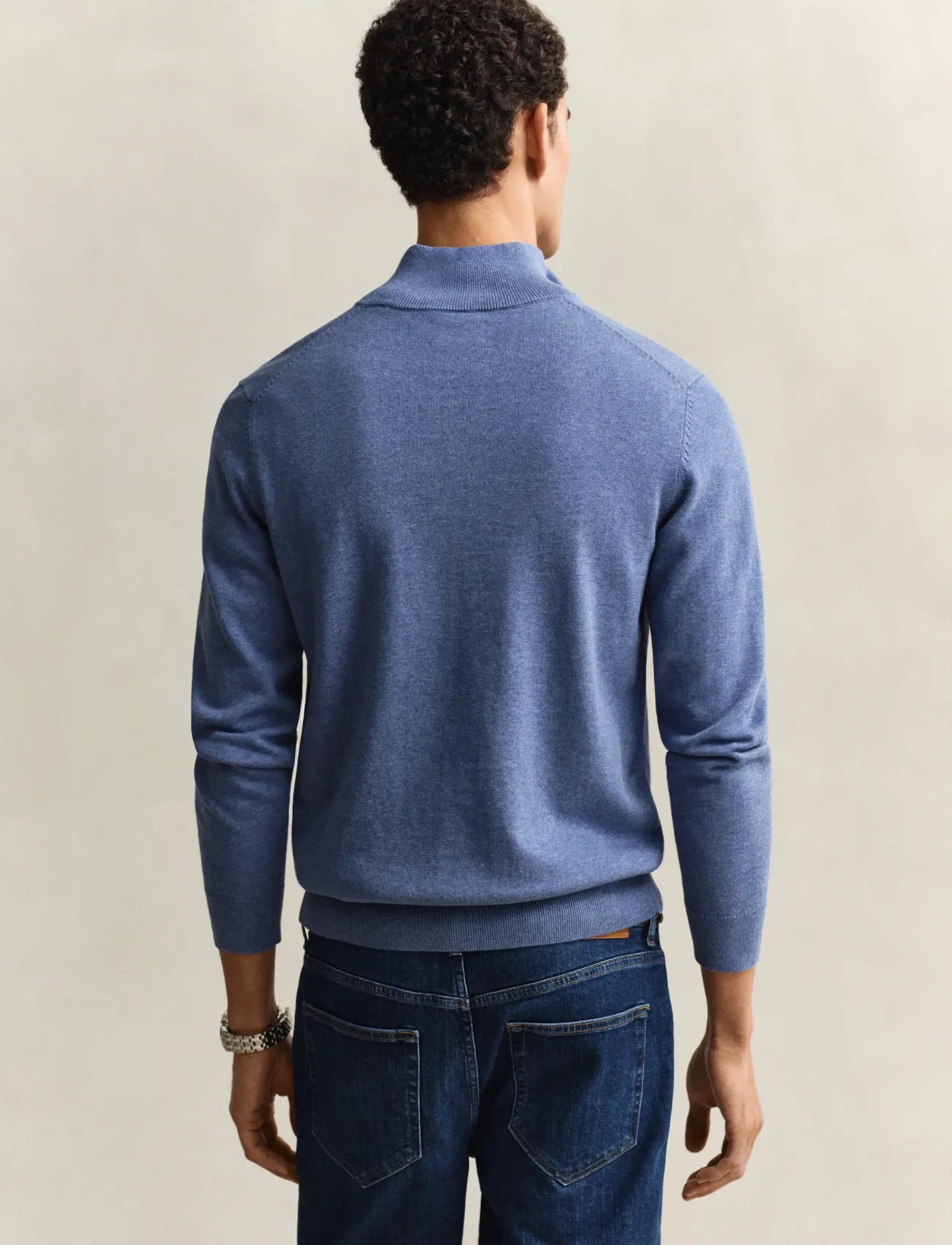 Gant - CLASSIC COTTON HALF ZIP - half zip jumpers - denim blue melange - 3
