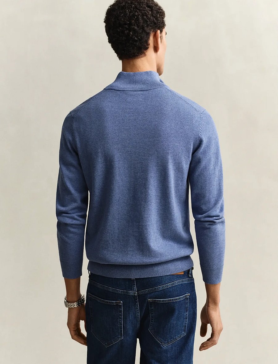 Gant - CLASSIC COTTON HALF ZIP - half zip jumpers - denim blue melange - 3