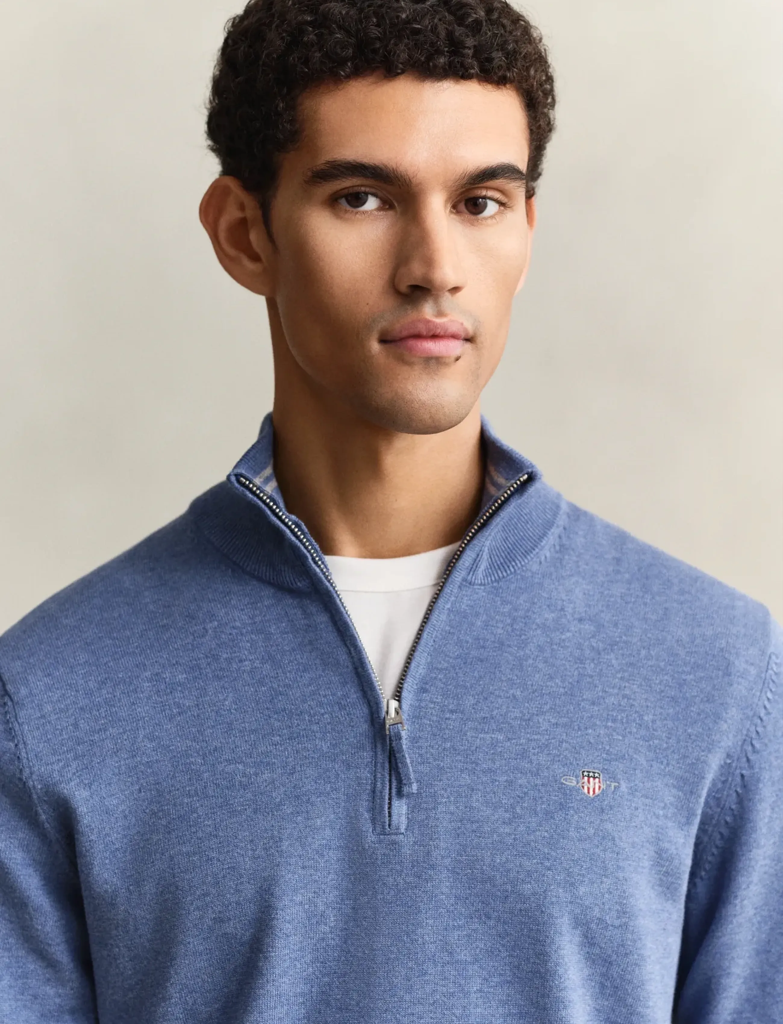 Gant - CLASSIC COTTON HALF ZIP - half zip jumpers - denim blue melange - 4