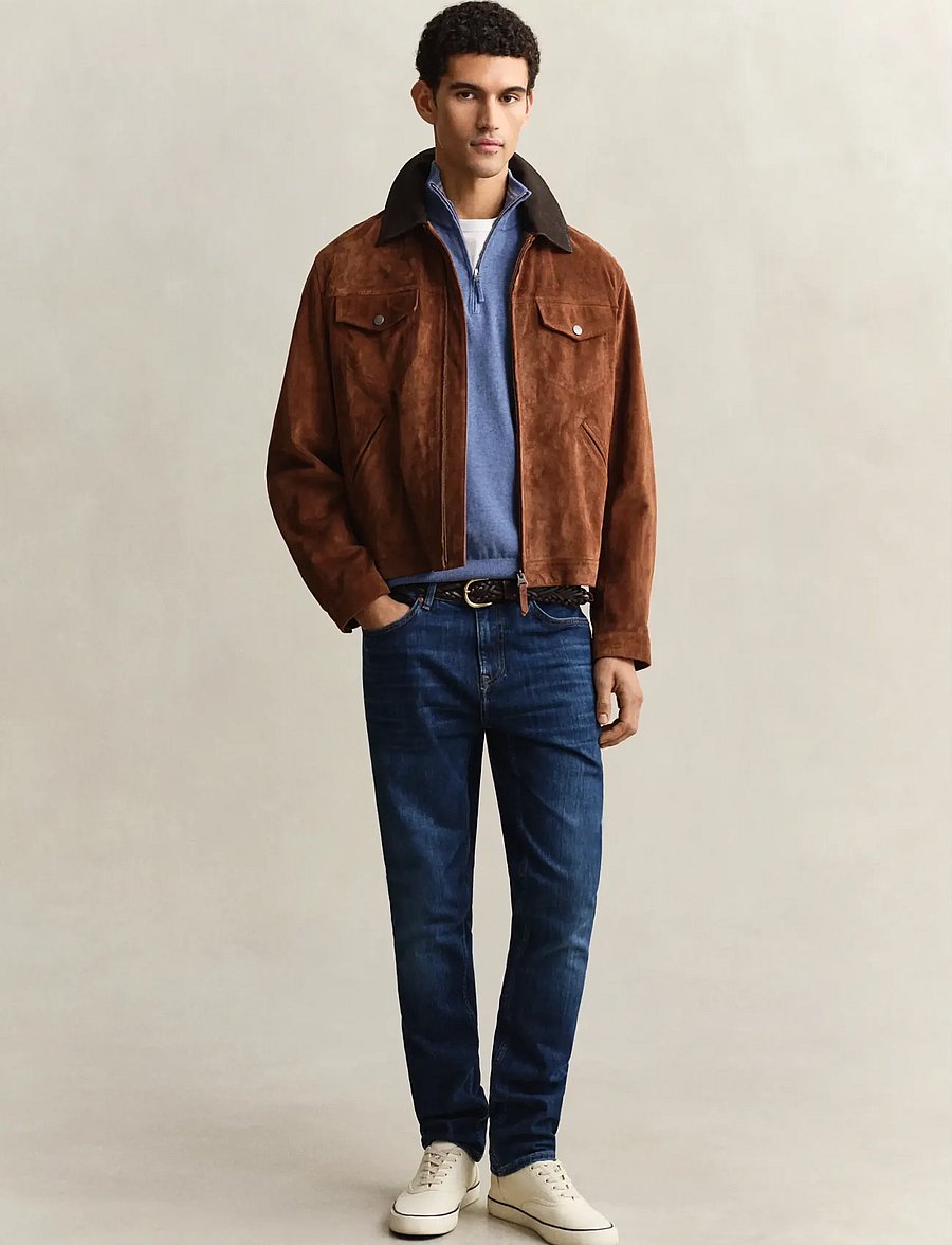 Gant - CLASSIC COTTON HALF ZIP - half zip jumpers - denim blue melange - 5