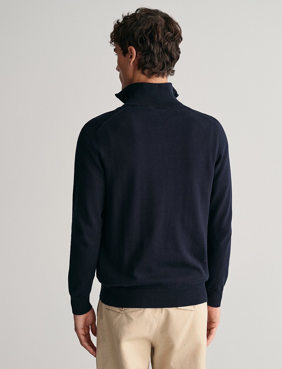 Gant - CLASSIC COTTON HALF ZIP - pullover mit halbem reißverschluss - evening blue - 3