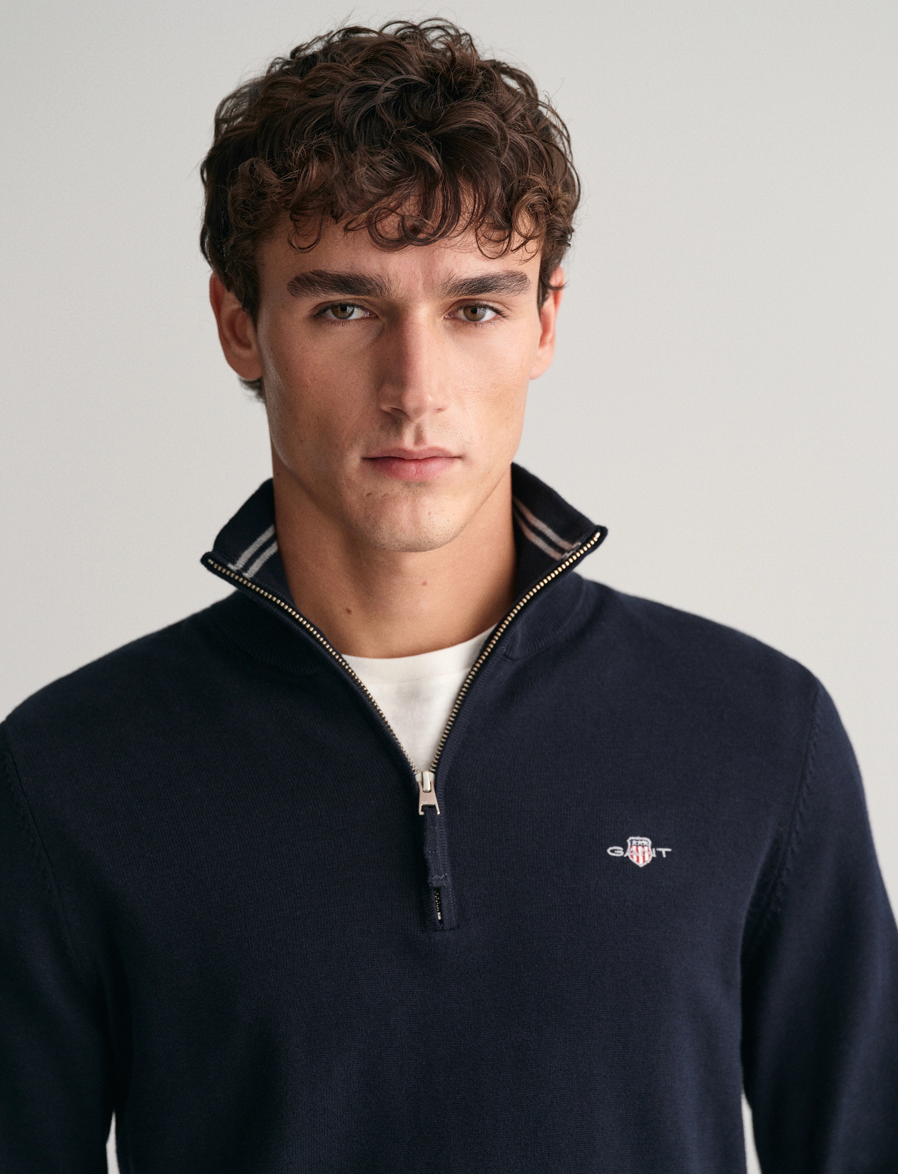 Gant - CLASSIC COTTON HALF ZIP - tõmblukk-kaelusega džemprid - evening blue - 4