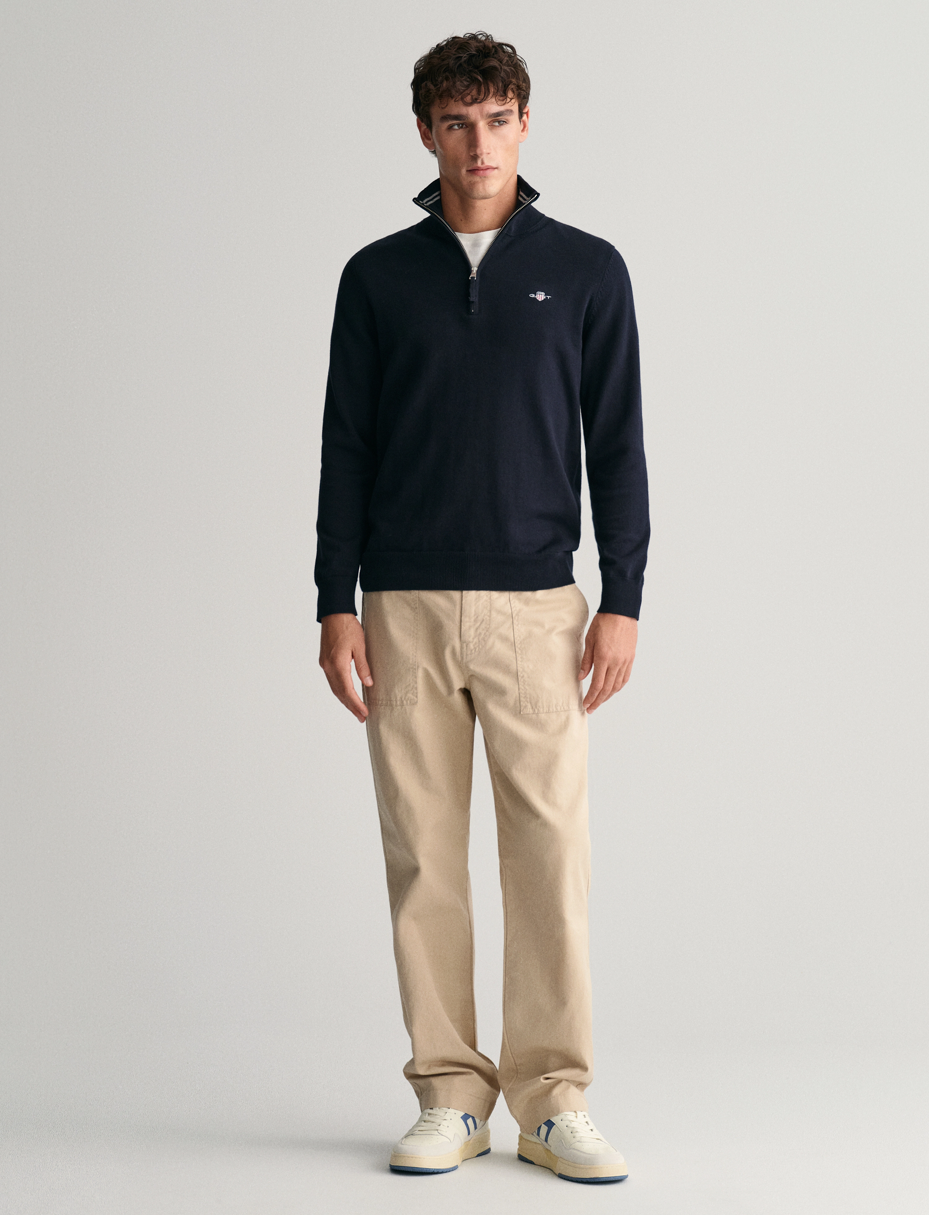 Gant - CLASSIC COTTON HALF ZIP - tõmblukk-kaelusega džemprid - evening blue - 5