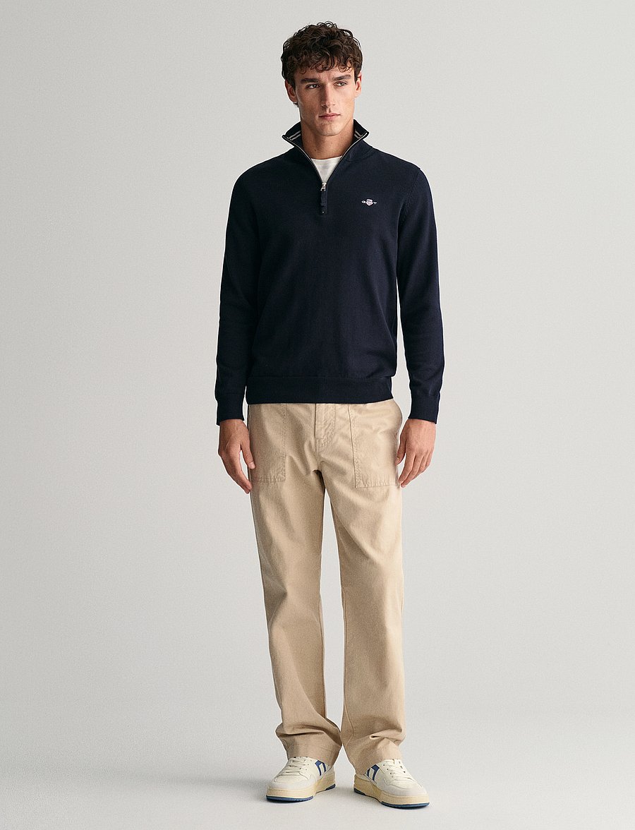 Gant - CLASSIC COTTON HALF ZIP - pullover mit halbem reißverschluss - evening blue - 5