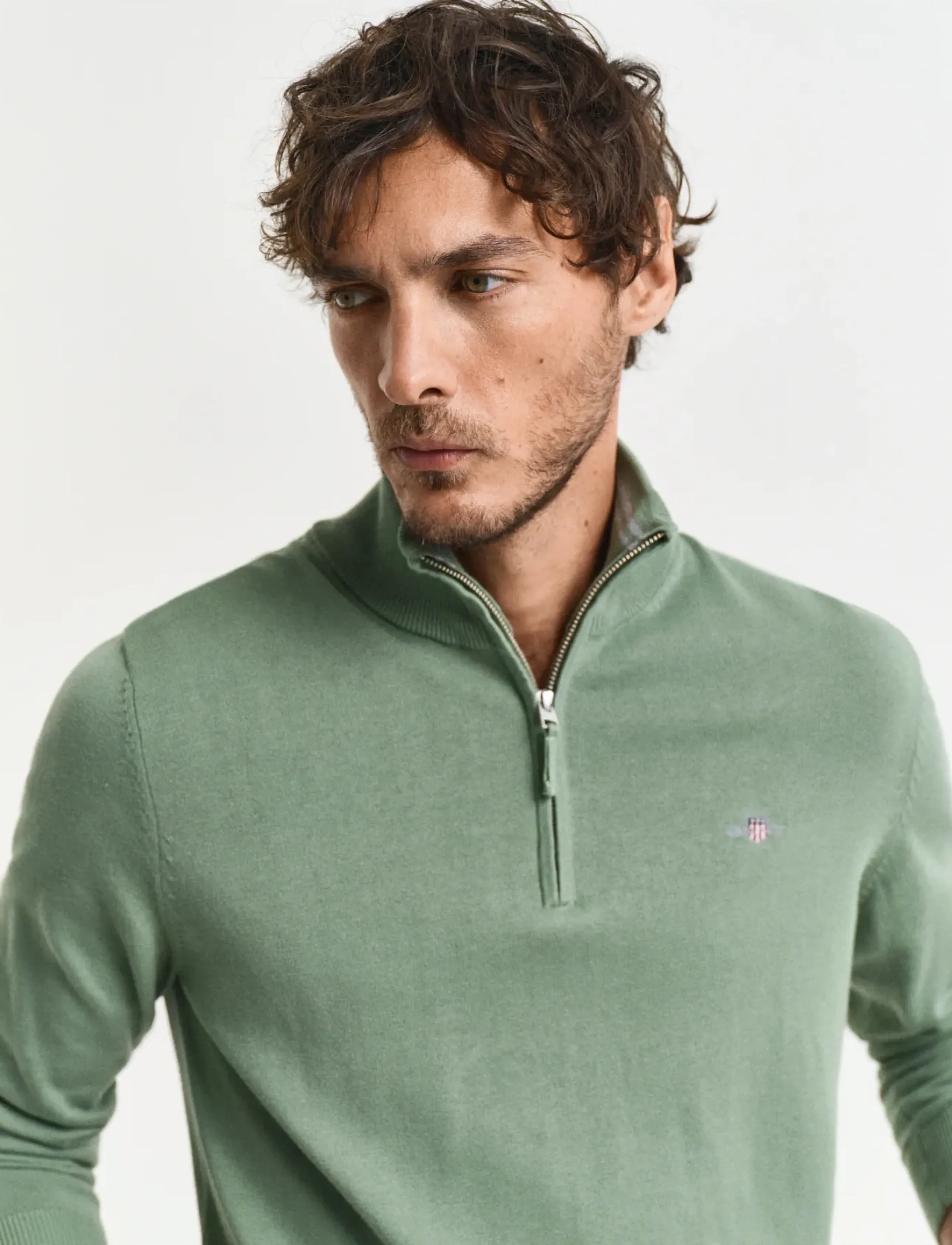 Gant - CLASSIC COTTON HALF ZIP - half zip-tröjor - kalamata green - 4