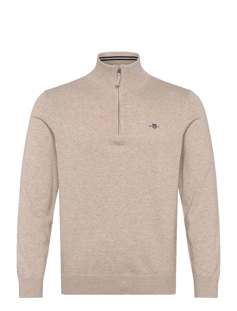 GANT - CLASSIC COTTON HALF ZIP - half zip-tröjor - light beige melange - 1