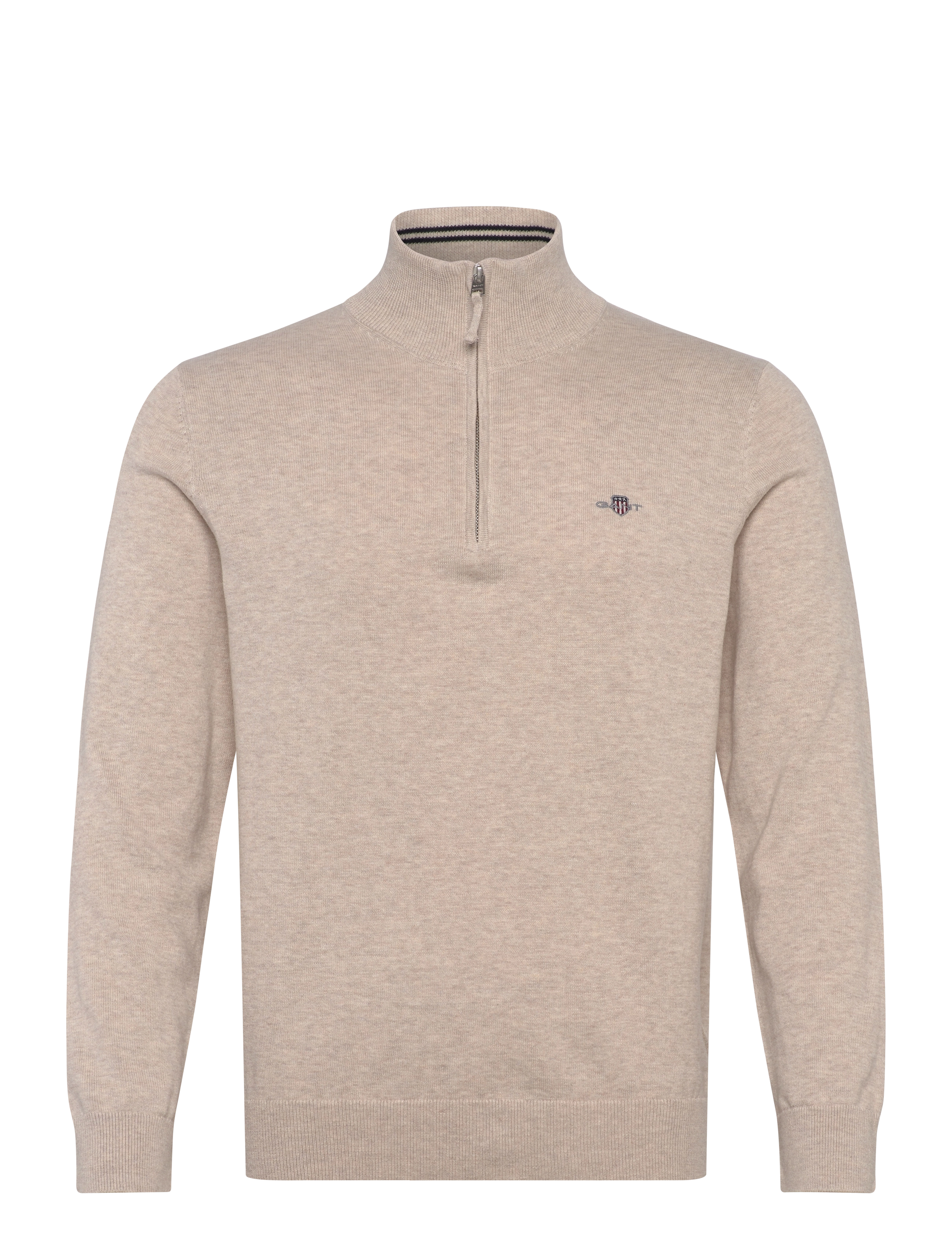 Gant CLASSIC COTTON HALF ZIP - Gant - LIGHT BEIGE MELANGE / cream