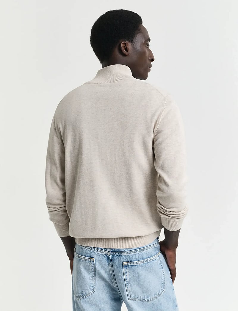 GANT - CLASSIC COTTON HALF ZIP - half zip-tröjor - light beige melange - 3