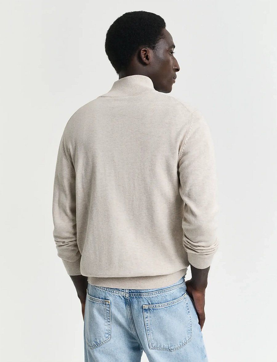 Gant - CLASSIC COTTON HALF ZIP - half zip jumpers - light beige melange - 3