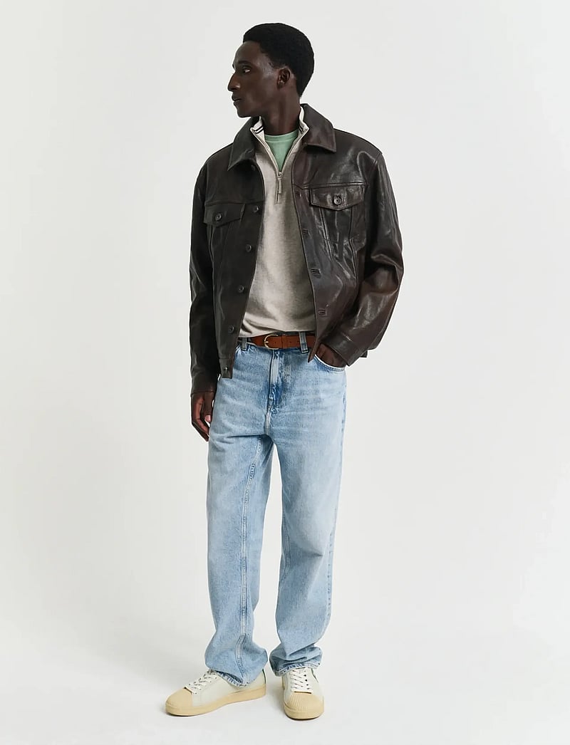 GANT - CLASSIC COTTON HALF ZIP - half zip-tröjor - light beige melange - 5