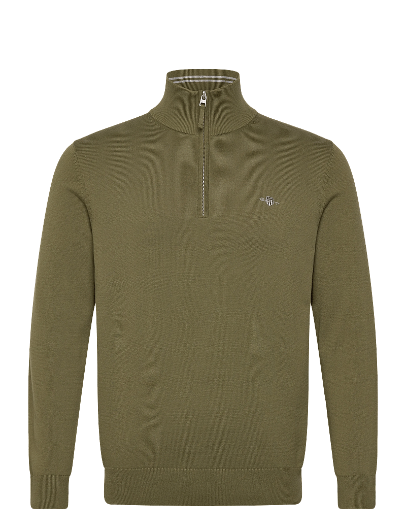 GANT - CLASSIC COTTON HALF ZIP - half zip jumpers - moss green - 0