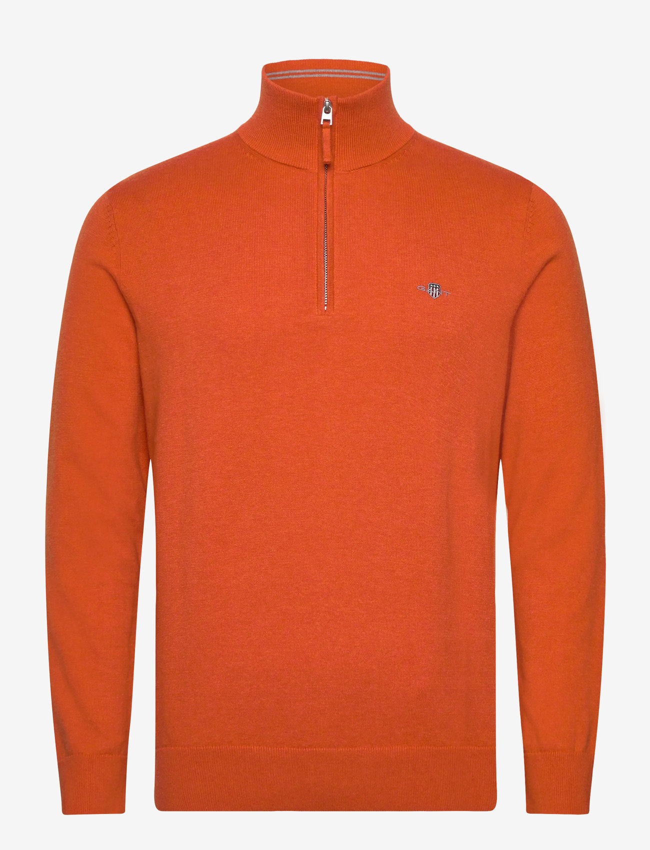 Gant - CLASSIC COTTON HALF ZIP - pullover mit halbem reißverschluss - pumpkin orange melange - 0