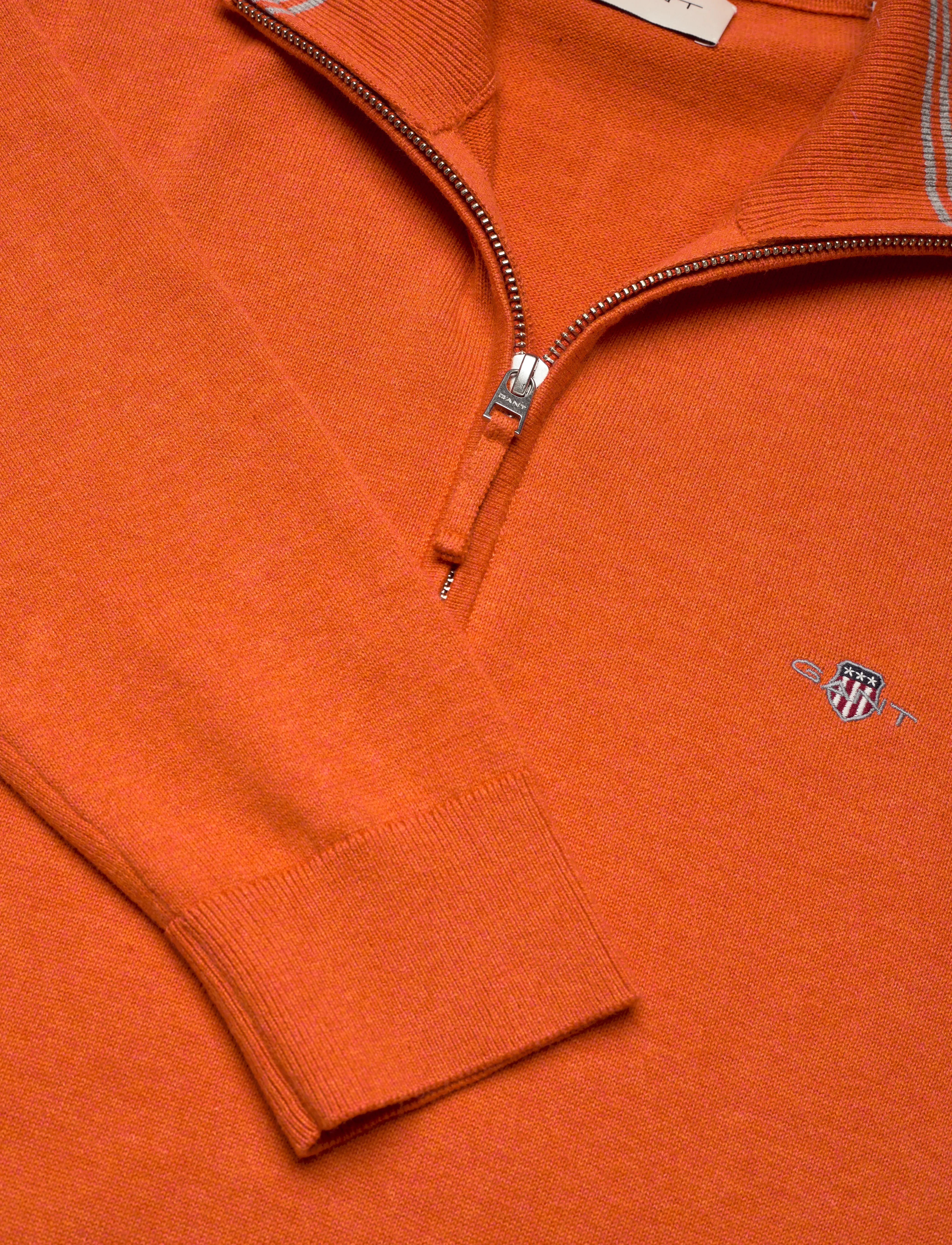 Gant - CLASSIC COTTON HALF ZIP - hálfrenndar peysur - pumpkin orange melange - 2
