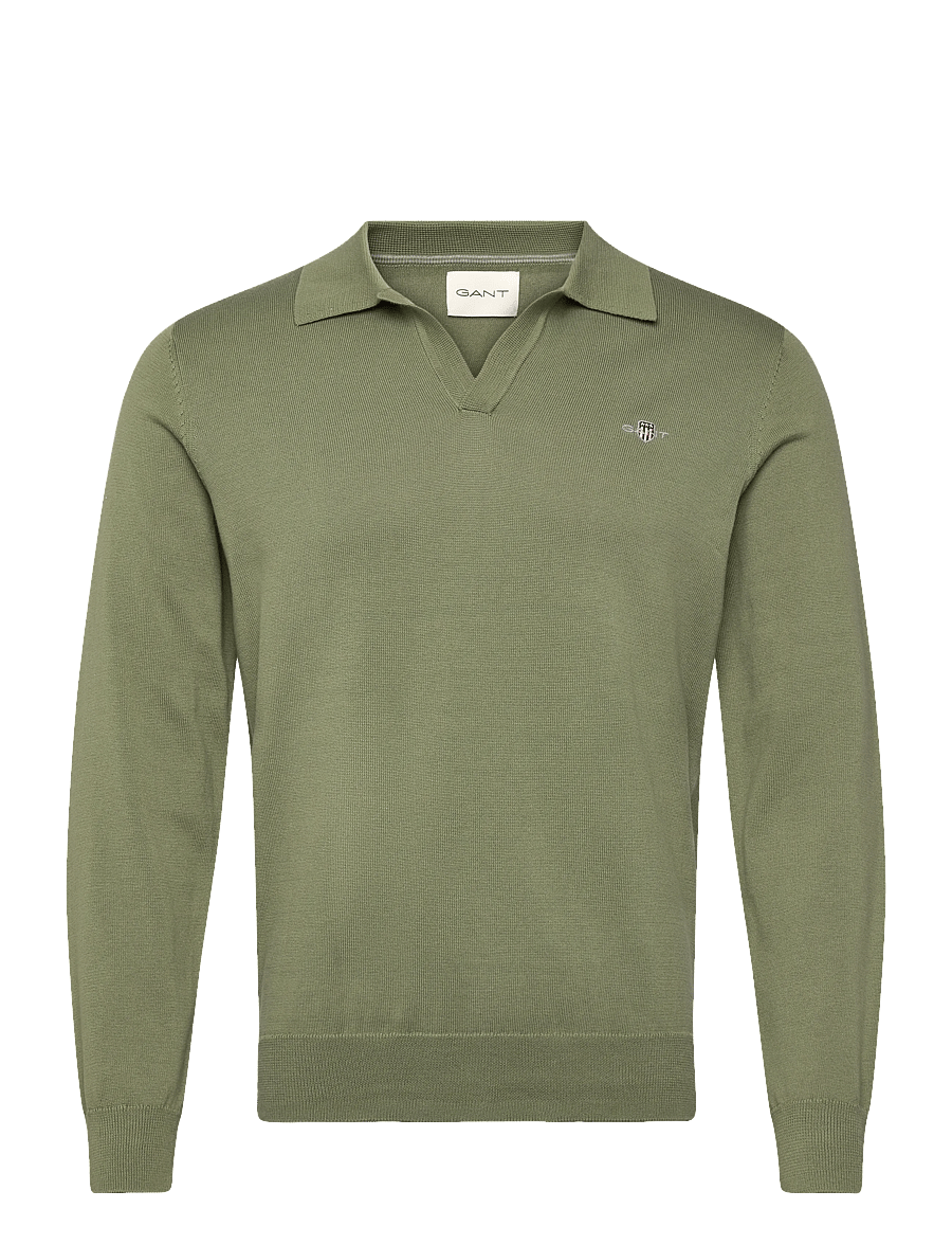 Gant - CLASSIC COTTON POLO - polos à manches longues - dry herb green - 1