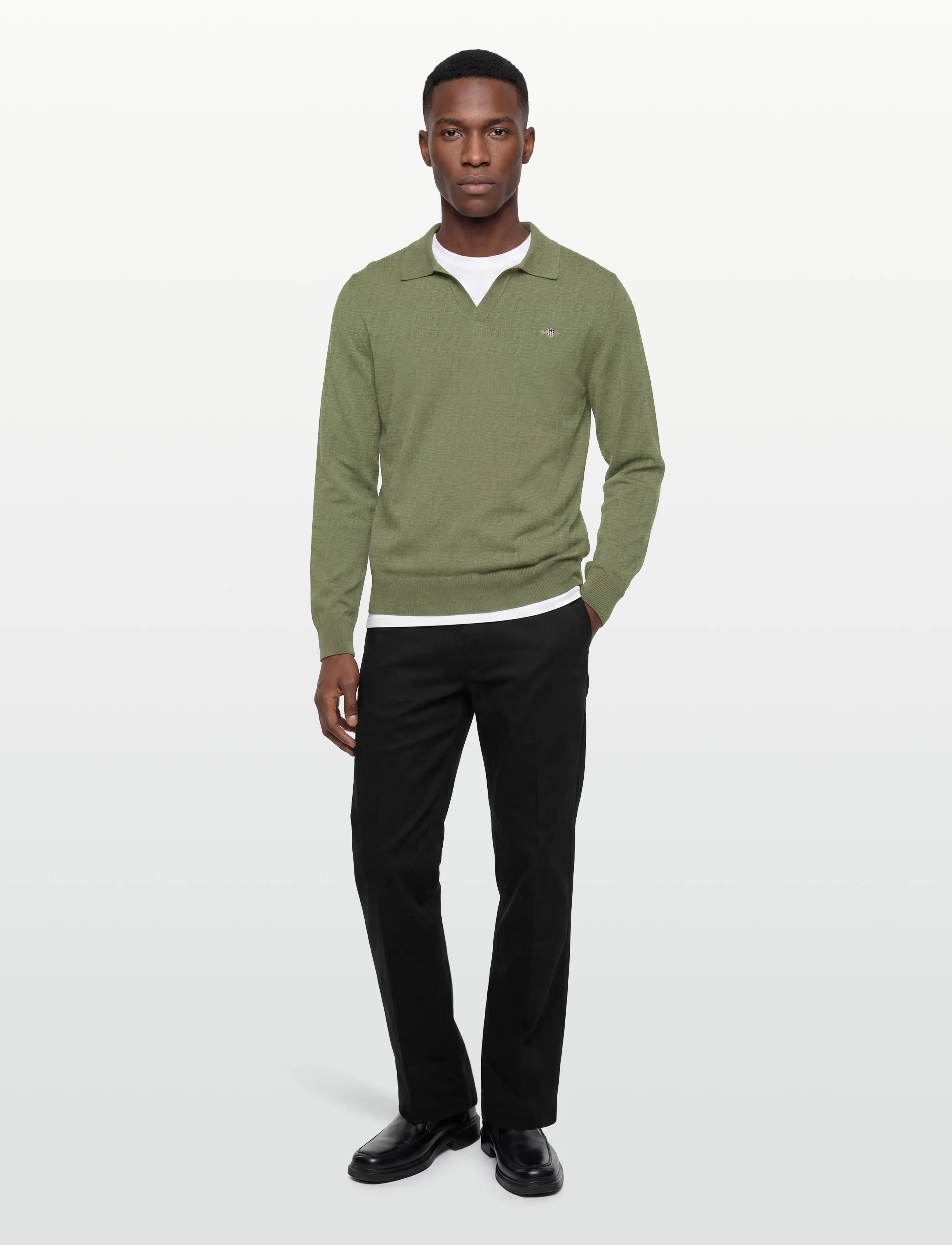 Gant Classic Cotton Polo, Mænd, Polo Sweater, Kakigrøn, Str: XXL