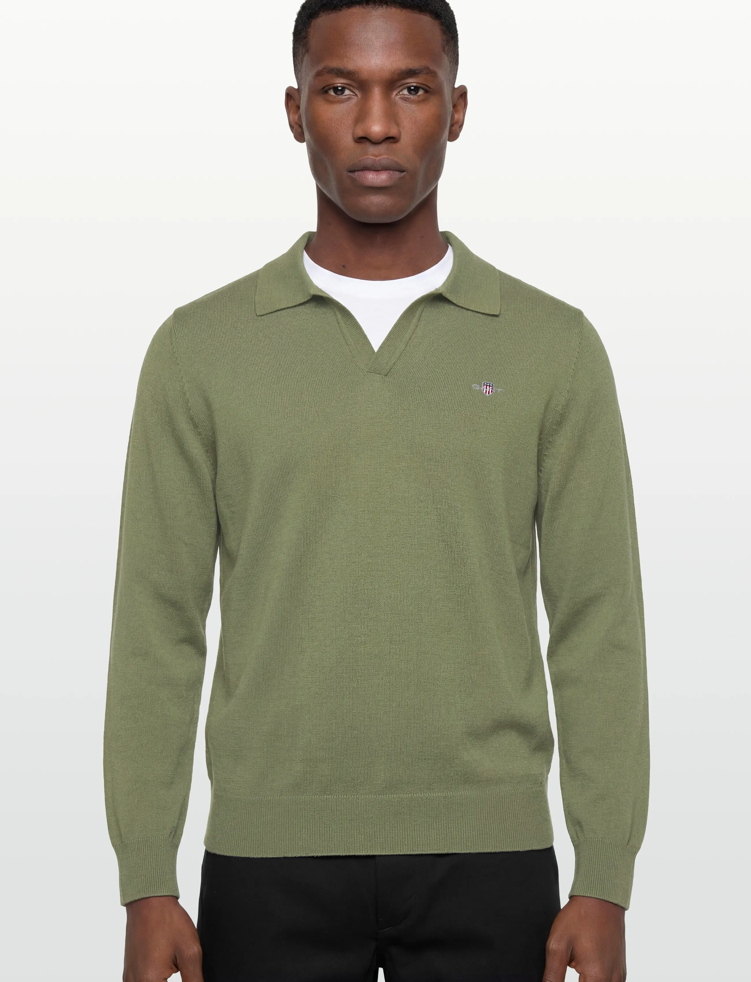 Gant - CLASSIC COTTON POLO - pikkade varrukatega polod - dry herb green - 3