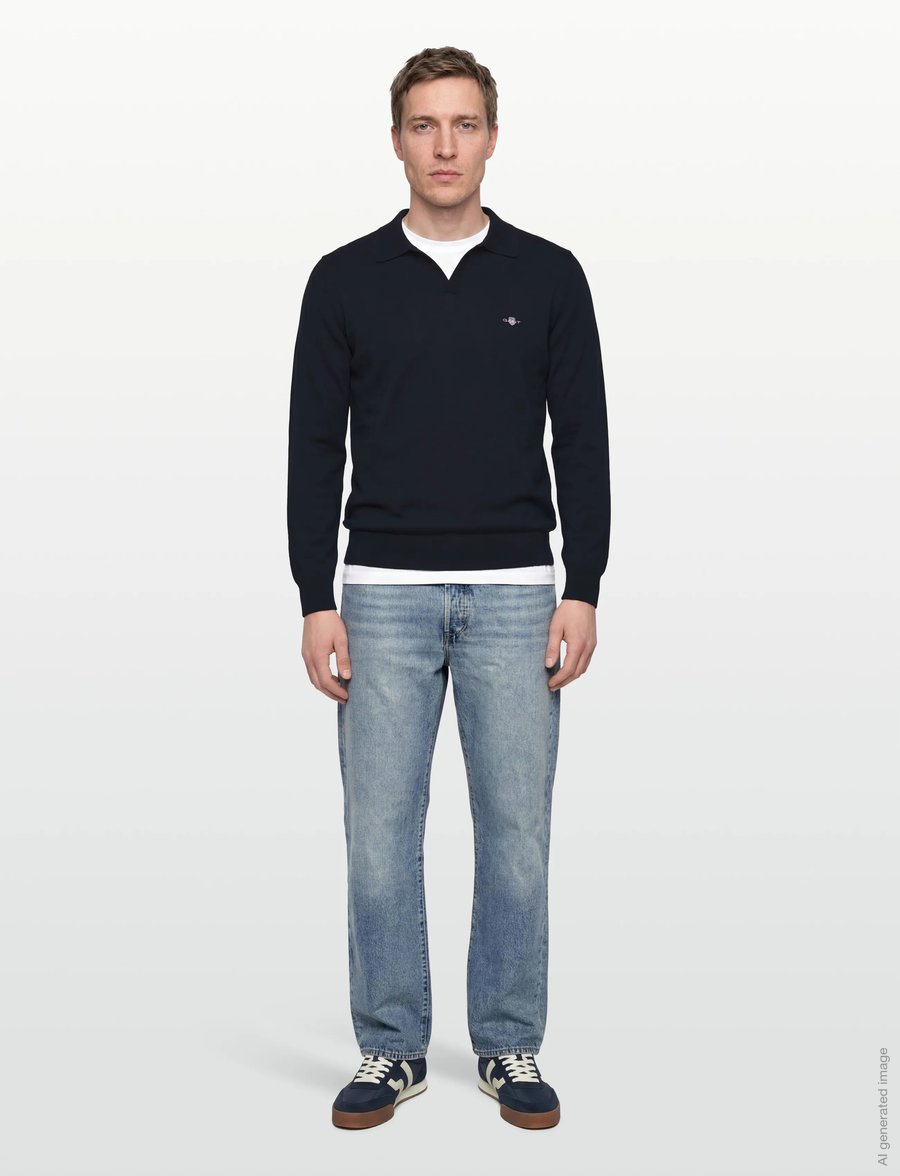 Gant - CLASSIC COTTON POLO - langärmelig - evening blue - 0