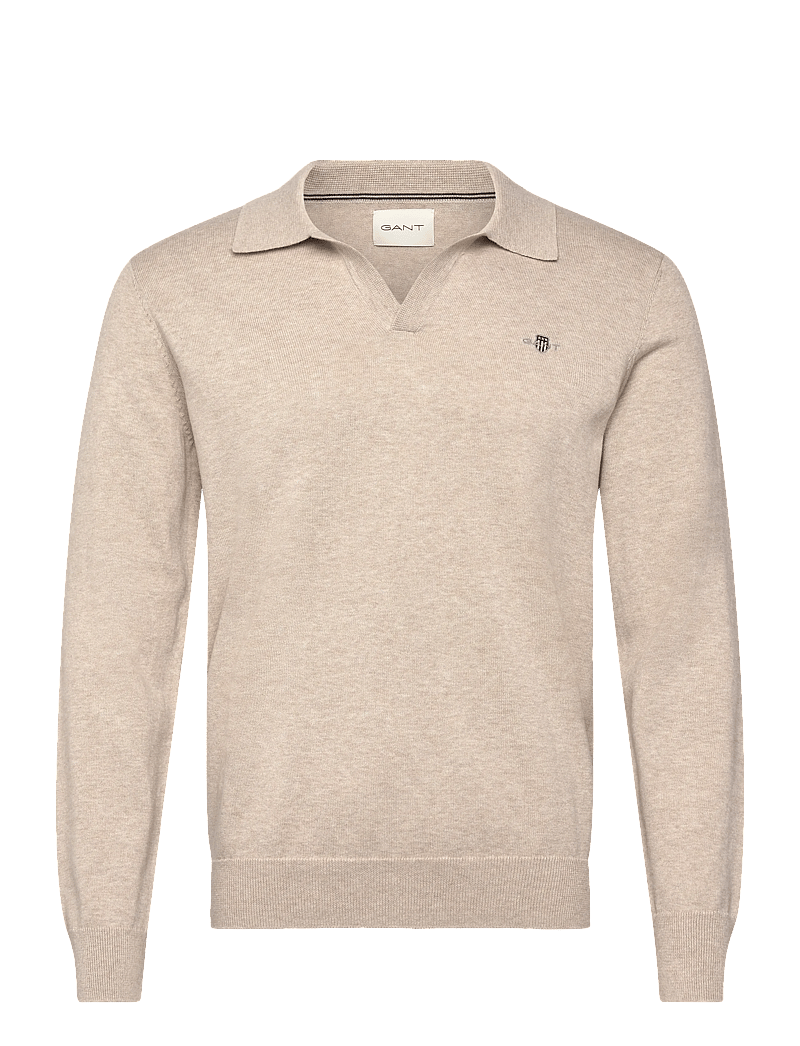 GANT - CLASSIC COTTON POLO - gestrickte polohemden - oat melange - 0