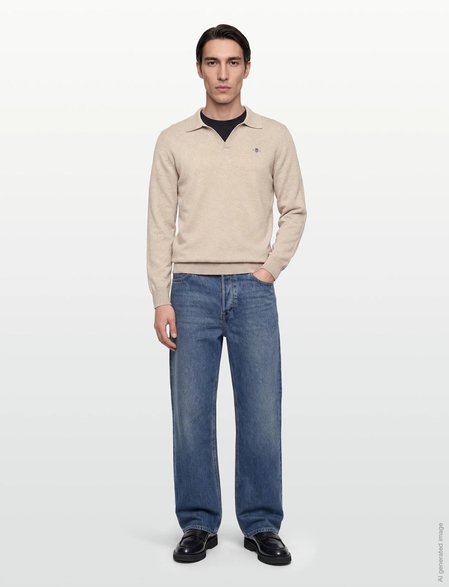 Gant - CLASSIC COTTON POLO - langärmelig - oat melange - 0