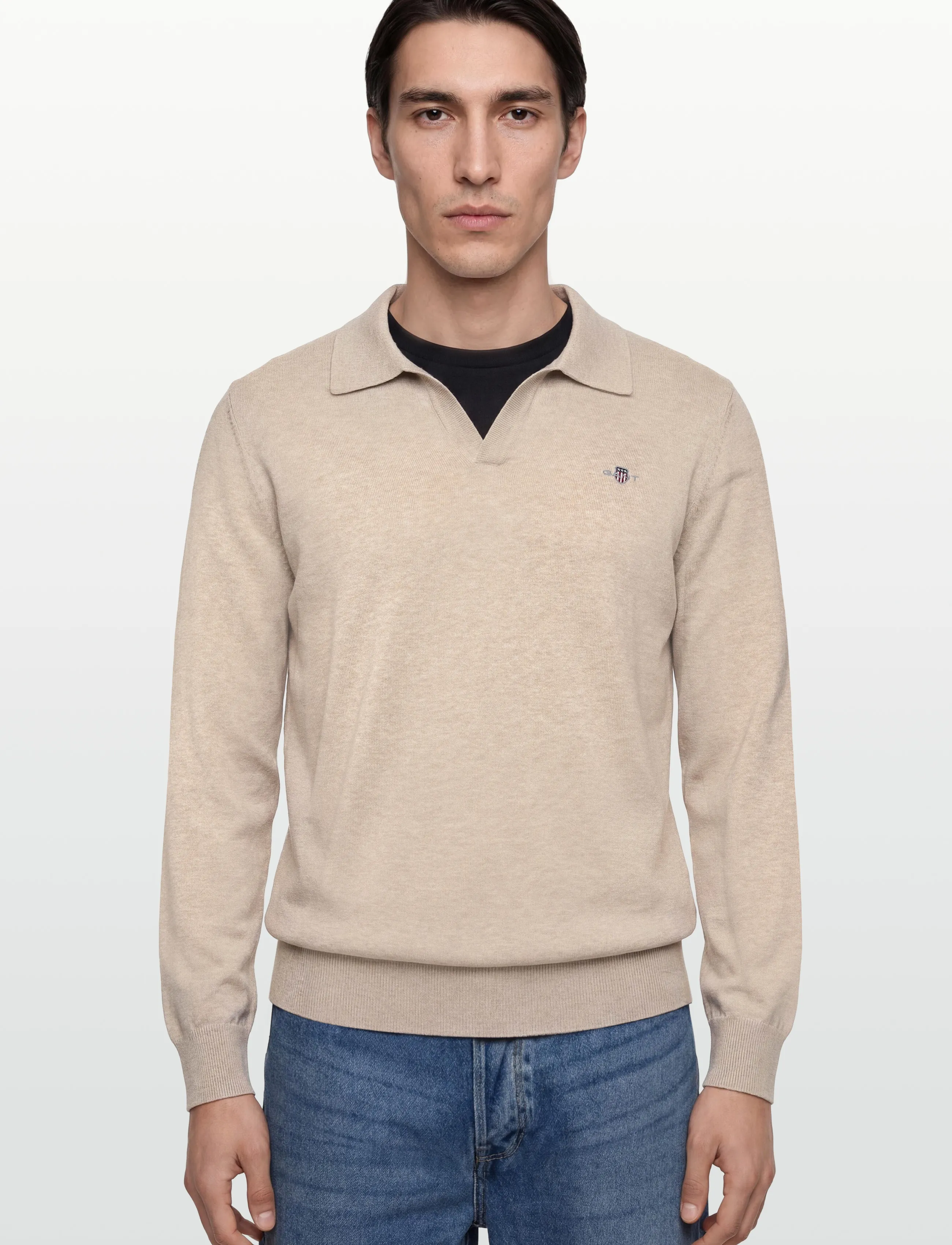 Gant - CLASSIC COTTON POLO - pikkade varrukatega polod - oat melange - 3