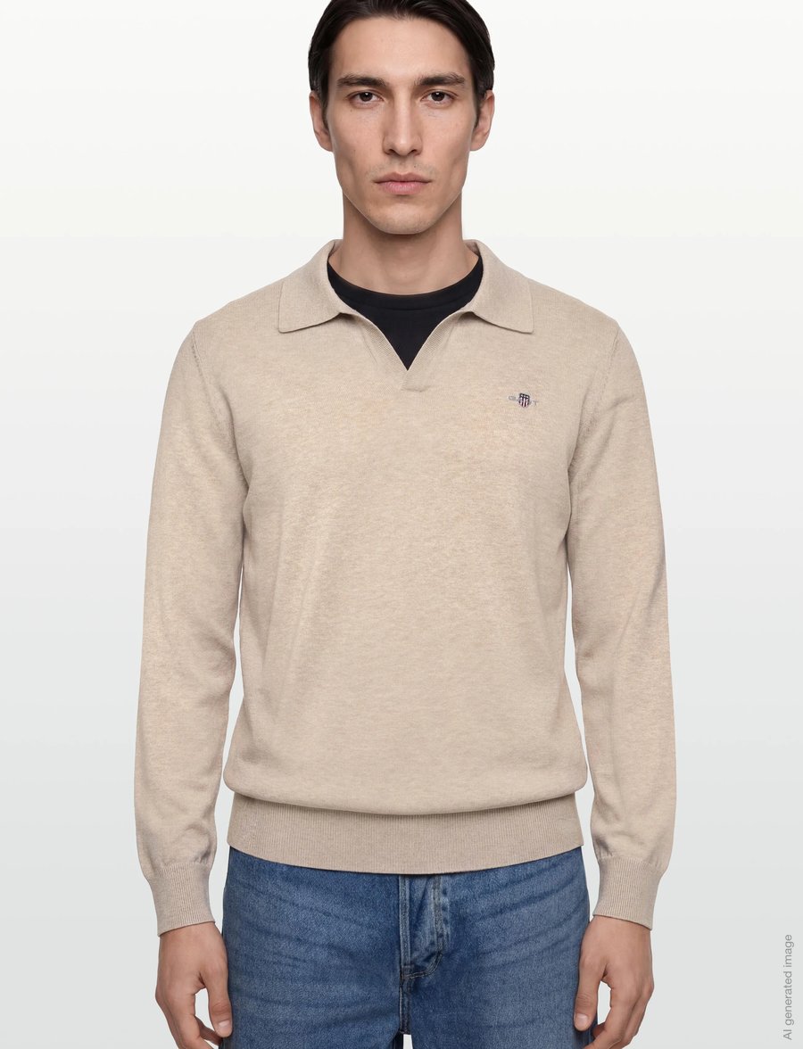 Gant - CLASSIC COTTON POLO - langärmelig - oat melange - 3