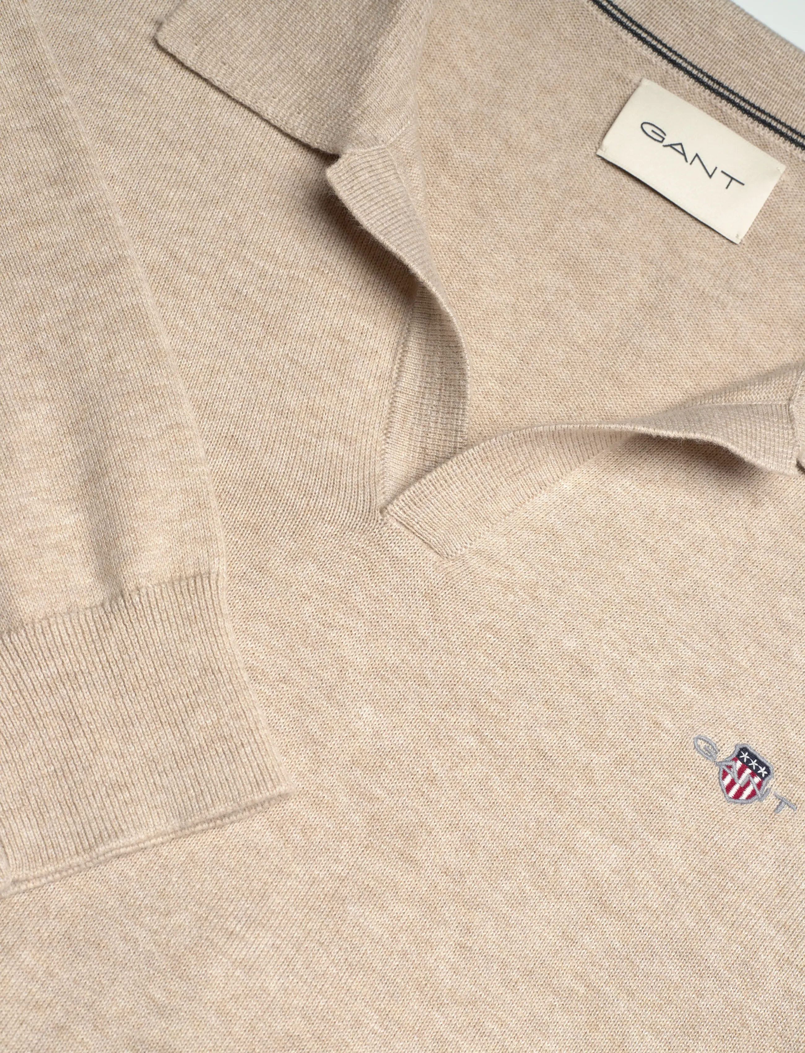 Gant - CLASSIC COTTON POLO - pikkade varrukatega polod - oat melange - 5