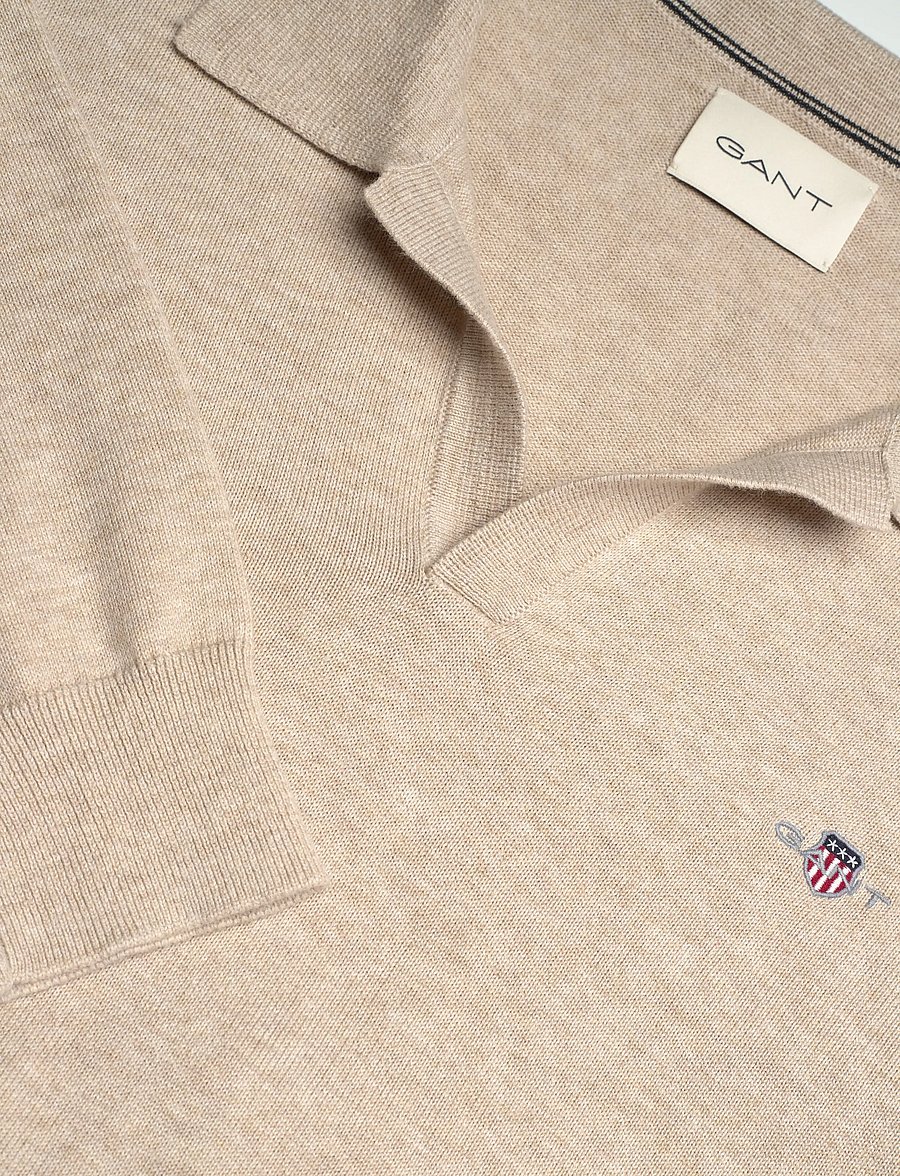 Gant - CLASSIC COTTON POLO - langärmelig - oat melange - 5