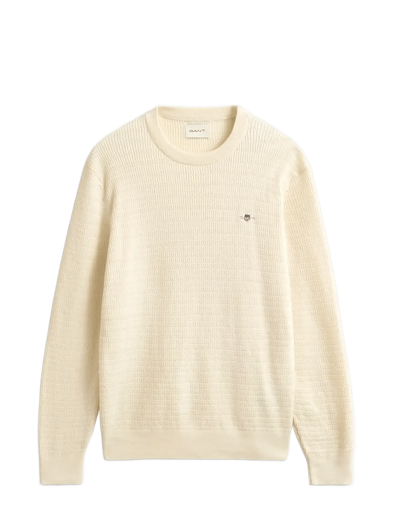 GANT - MINI CABLE C-NECK - rundhals - cream - 1
