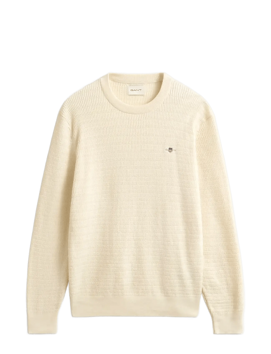 Gant - MINI CABLE C-NECK - rundhals - cream - 1