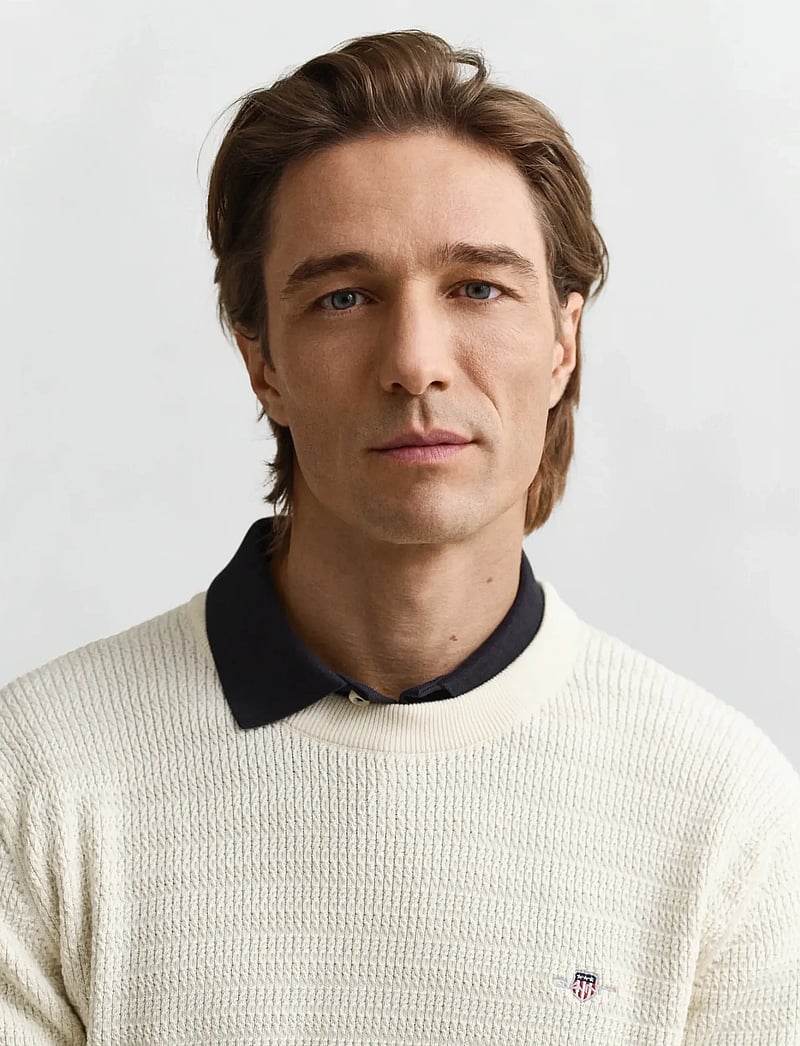 GANT - MINI CABLE C-NECK - rundhals - cream - 3