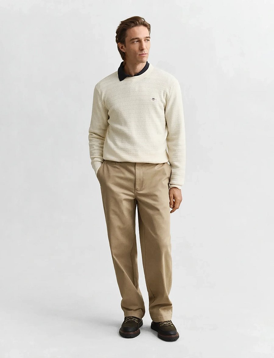 Gant - MINI CABLE C-NECK - rundhals - cream - 4