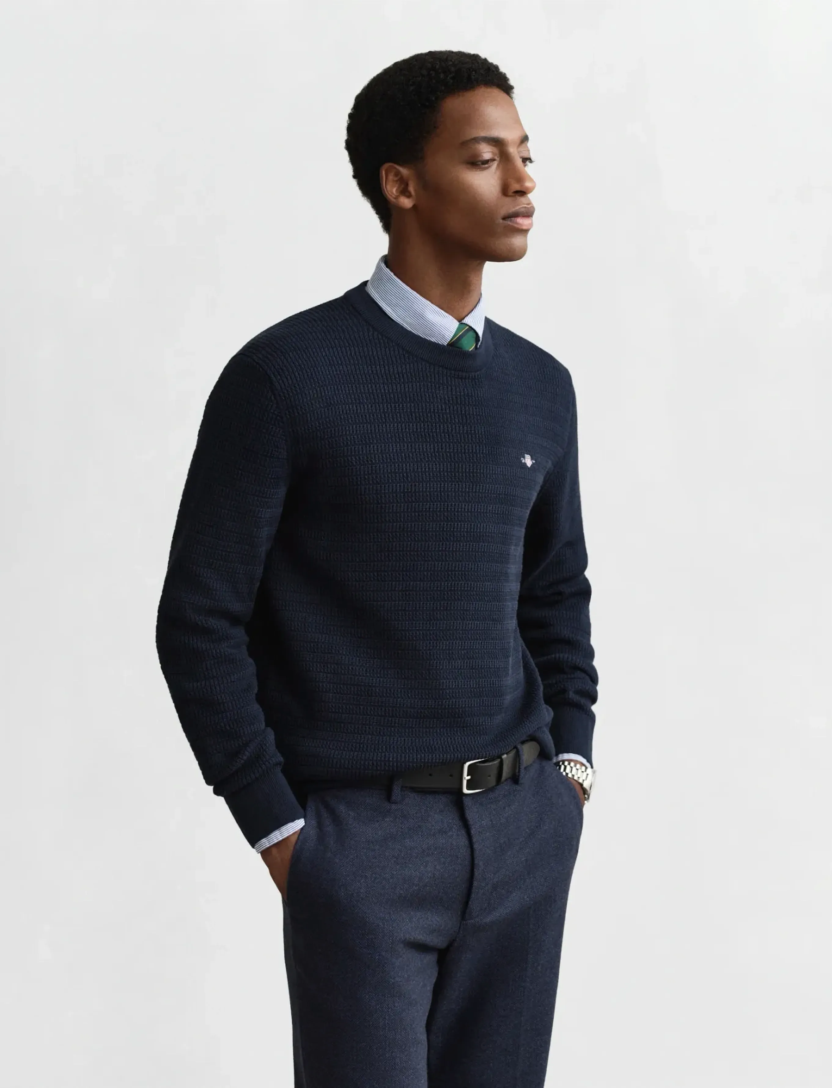 GANT MINI CABLE C-NECK - Preppy - EVENING BLUE / navy