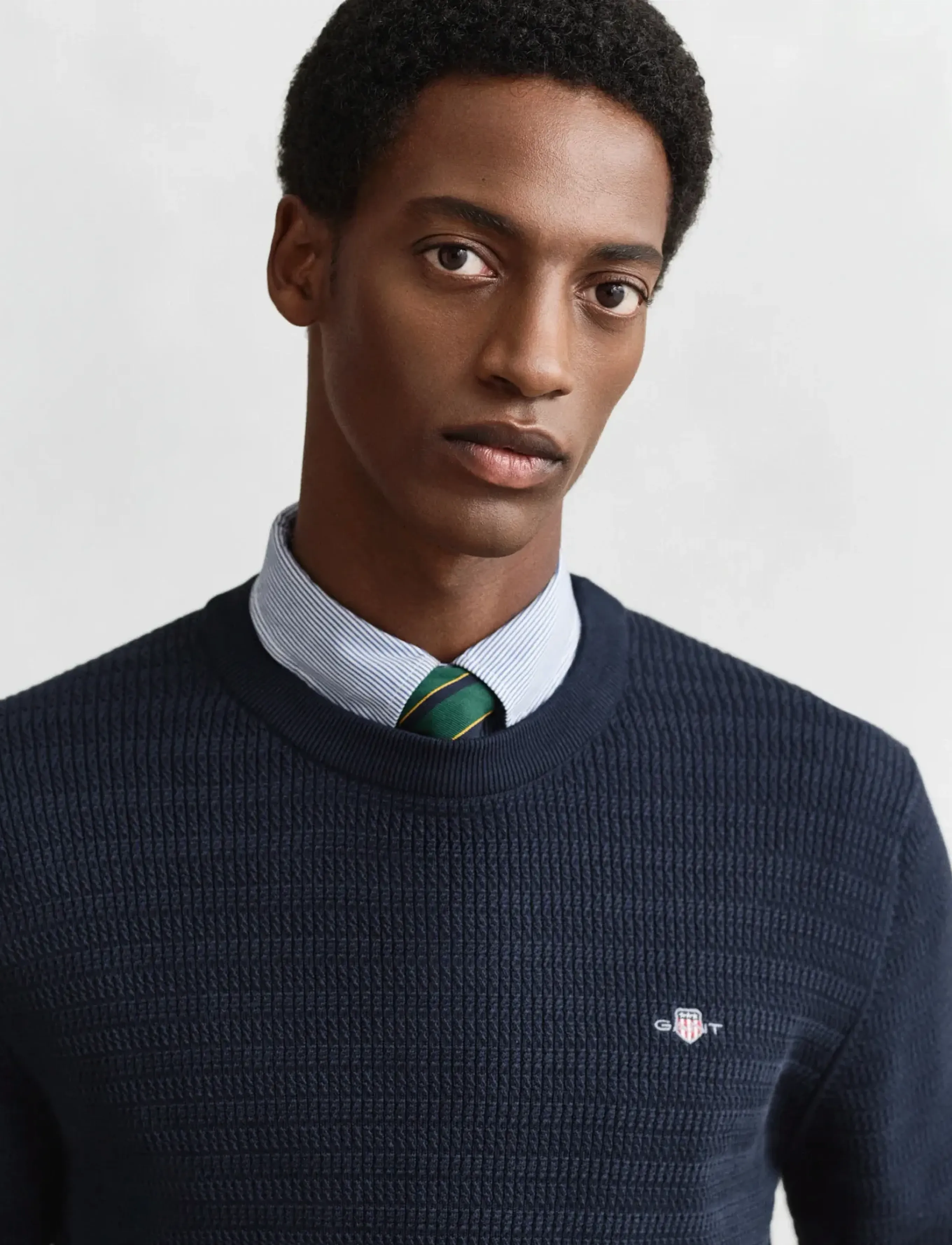 Gant - MINI CABLE C-NECK - rundhals - evening blue - 3