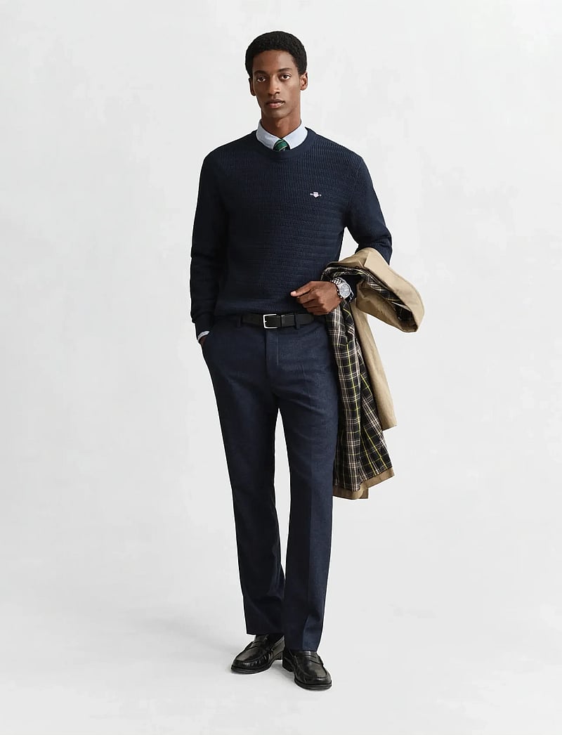 GANT - MINI CABLE C-NECK - rundhals - evening blue - 4