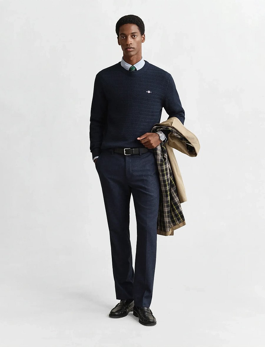 Gant - MINI CABLE C-NECK - rundhals - evening blue - 4