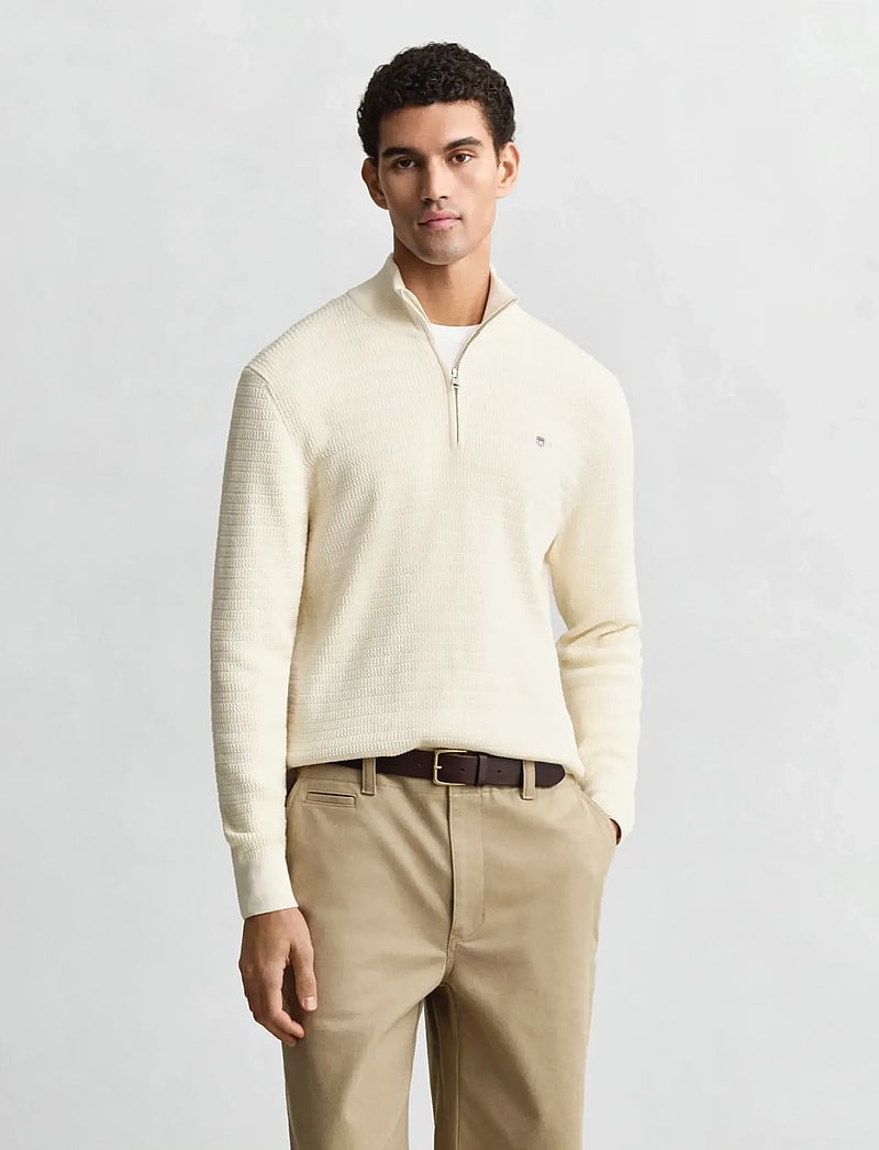 GANT - MINI CABLE HALF ZIP - half zip-tröjor - cream - 0