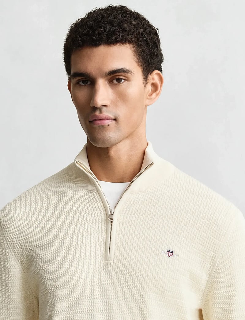 GANT - MINI CABLE HALF ZIP - half zip-tröjor - cream - 3