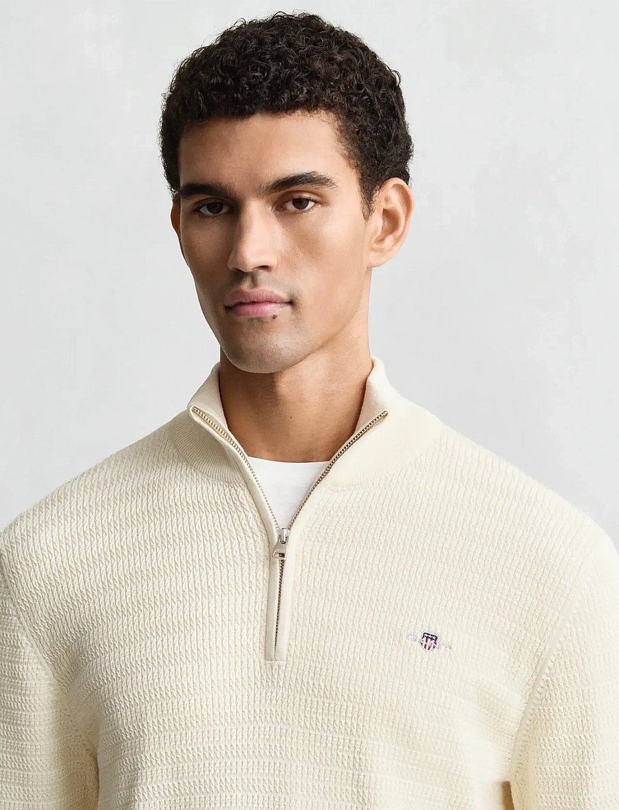 Gant - MINI CABLE HALF ZIP - halfzip strik - cream - 3