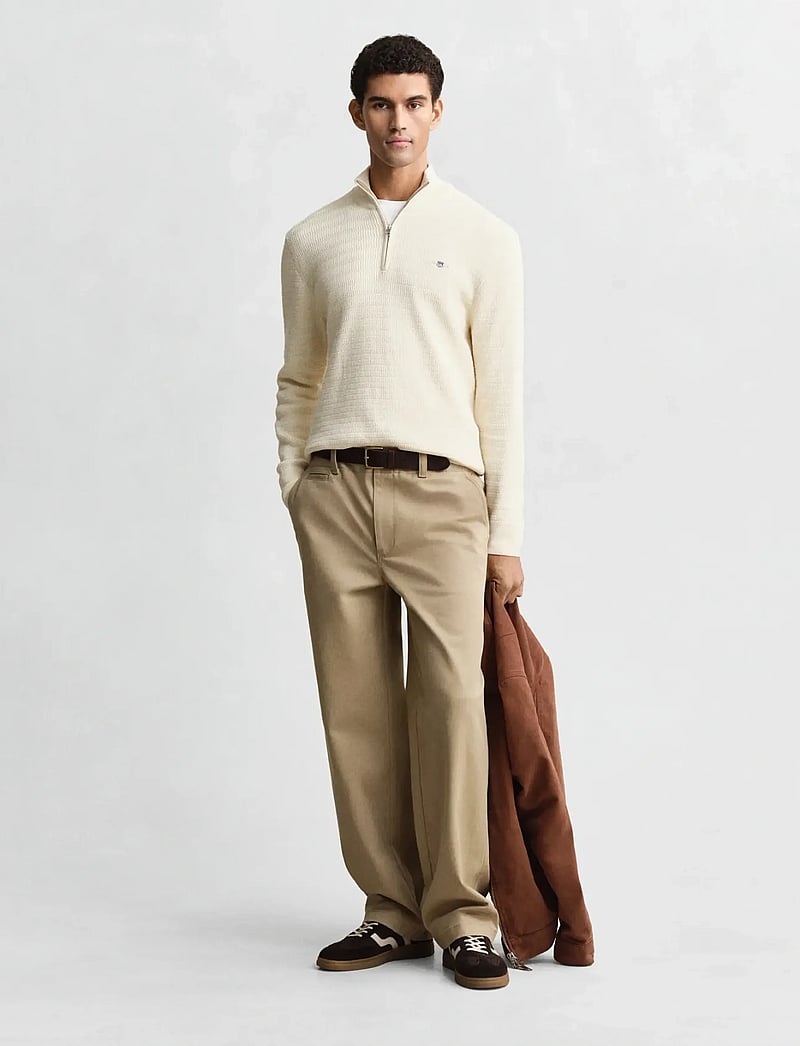 GANT - MINI CABLE HALF ZIP - half zip-tröjor - cream - 4