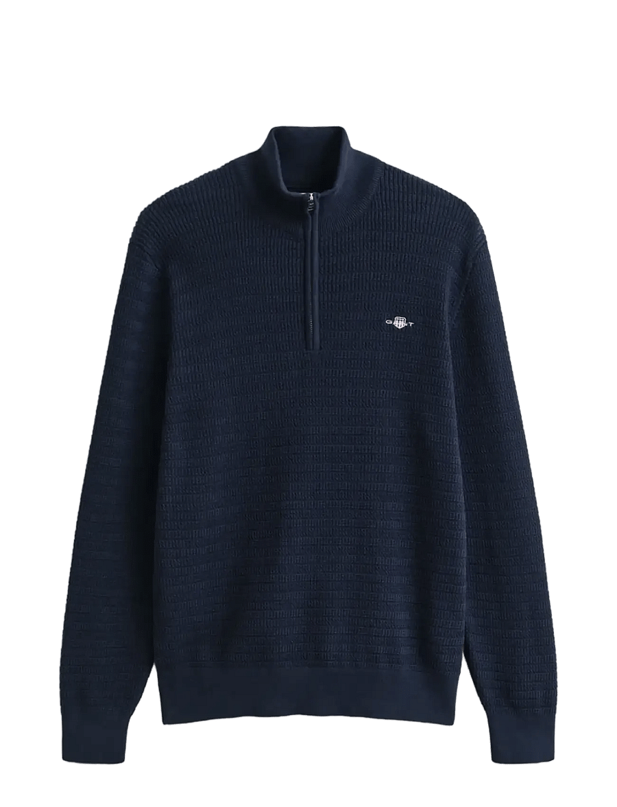 Gant - MINI CABLE HALF ZIP - pullover mit halbem reißverschluss - evening blue - 1